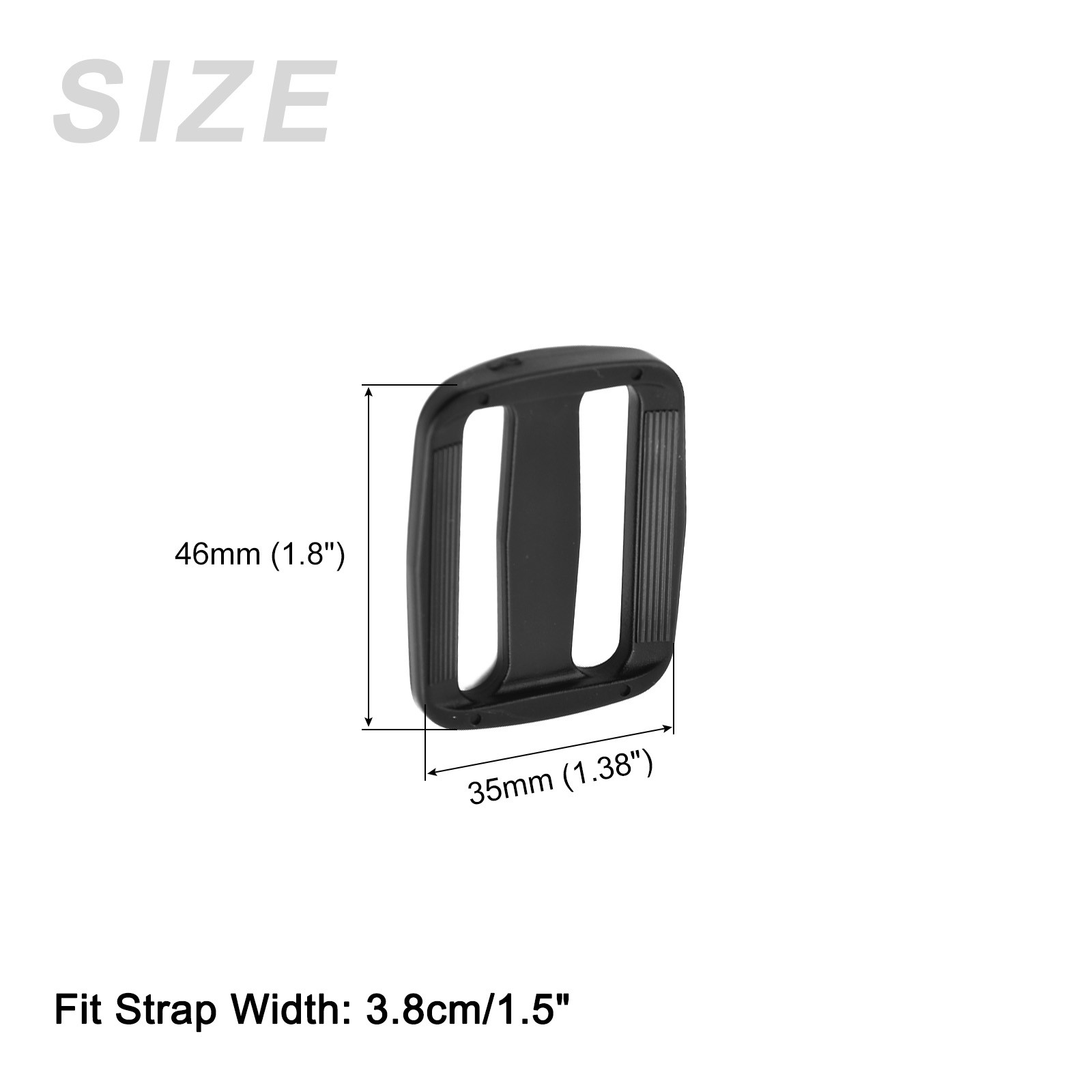 Bag Belt Glide Buckle (3.8cm/1.5&Prime;) 10Pcs, Plastic Adjustable Buckle Fasteners