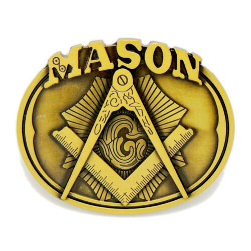 Mason Belt Buckle Western Cowboy American Workers (MASN-03-G)