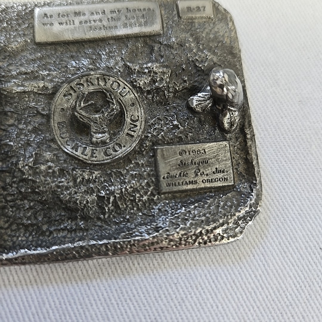 VTG 1983 Siskiyou Belt Buckle Let The Glory Of The Lord Endure Forever Paradise