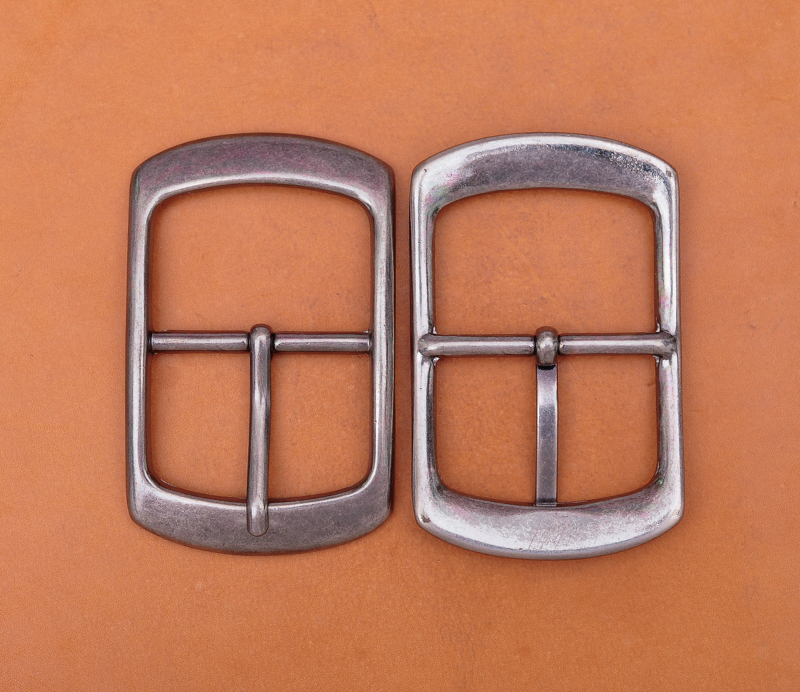 Retro Silver Center Bar Belt Buckle for Leather Belt Replacement Fit 40mm Strap