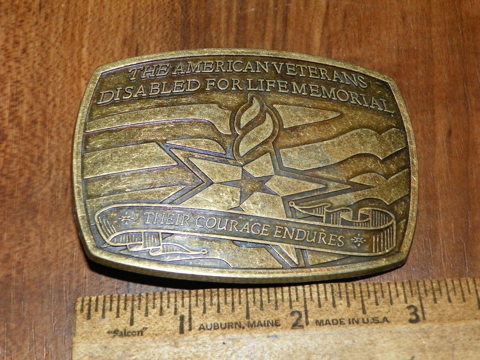 2007 Brass Belt Buckle – THE AMERICAN VETERANS DIABLED FOR LIFE MEMORIAL