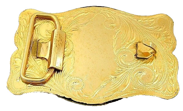 Rectangle Handmade Abalone Goldplated Engraved Western Belt Buckle EPBB202/5925