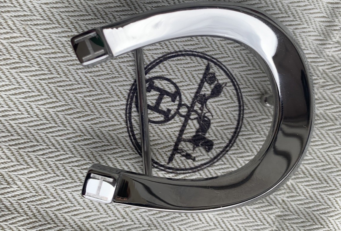 Hermes Buckle Waist Belt 38mm Plated Silver Hermès Fer à Cheval horseshoe-shaped