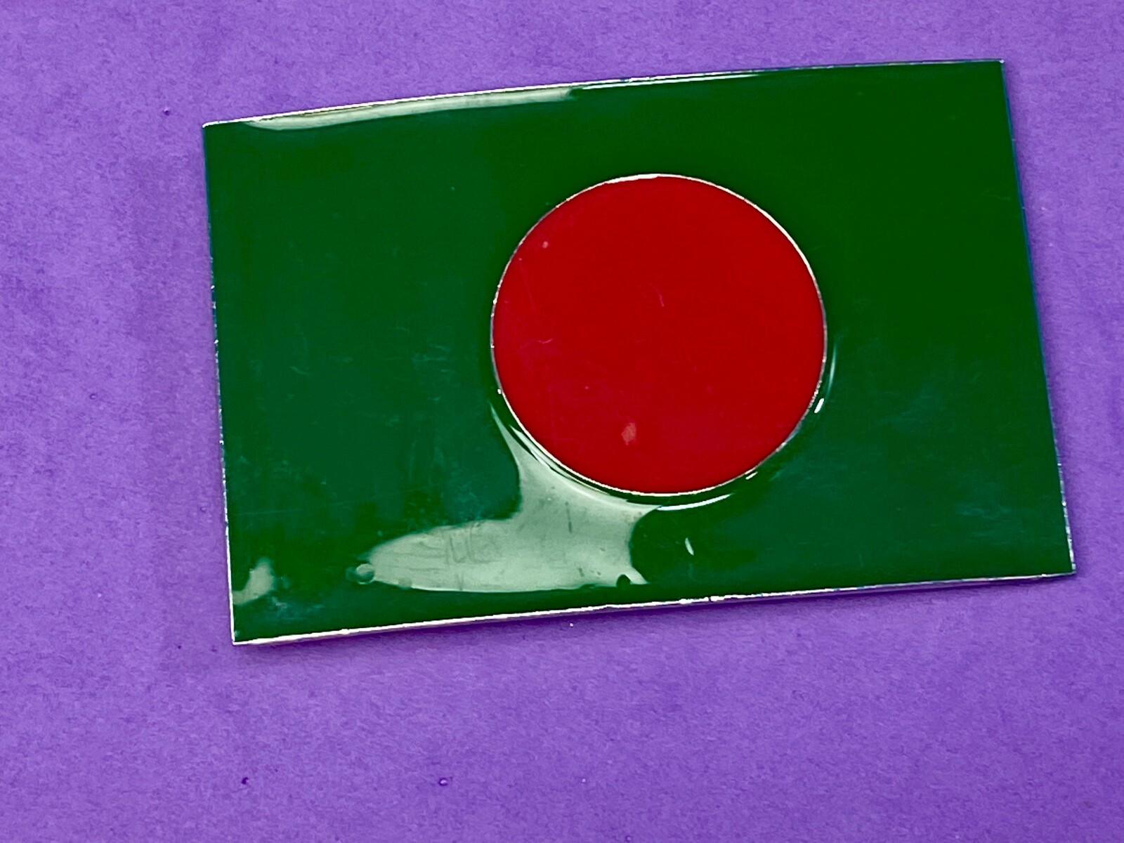 Something Different! Bangladesh National Flag Green, Red Circle Belt Buckle