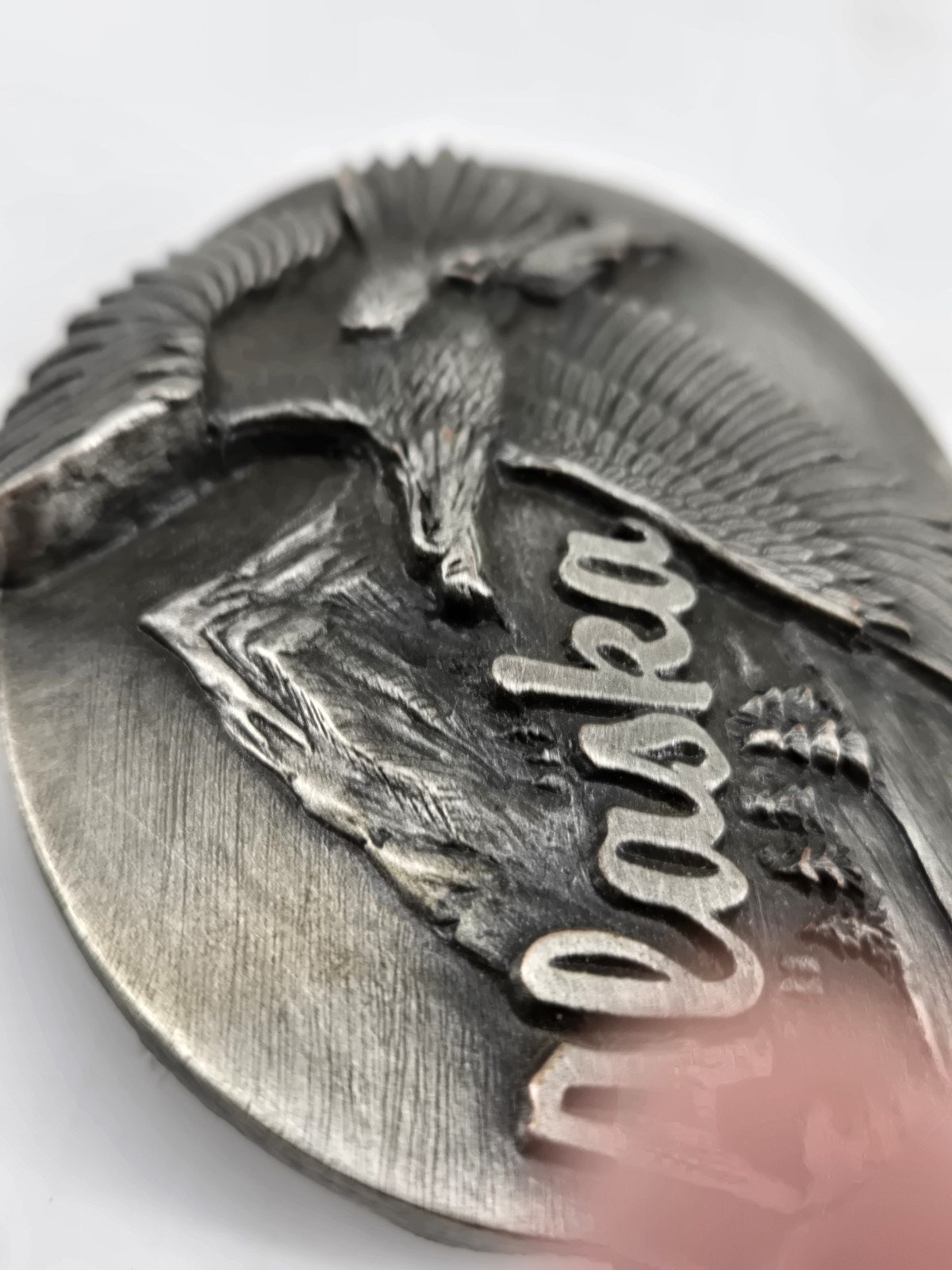 Vintage Alaska Bald Eagle Pewter Belt Buckle Siskiyou Buckle Co Americana 1990