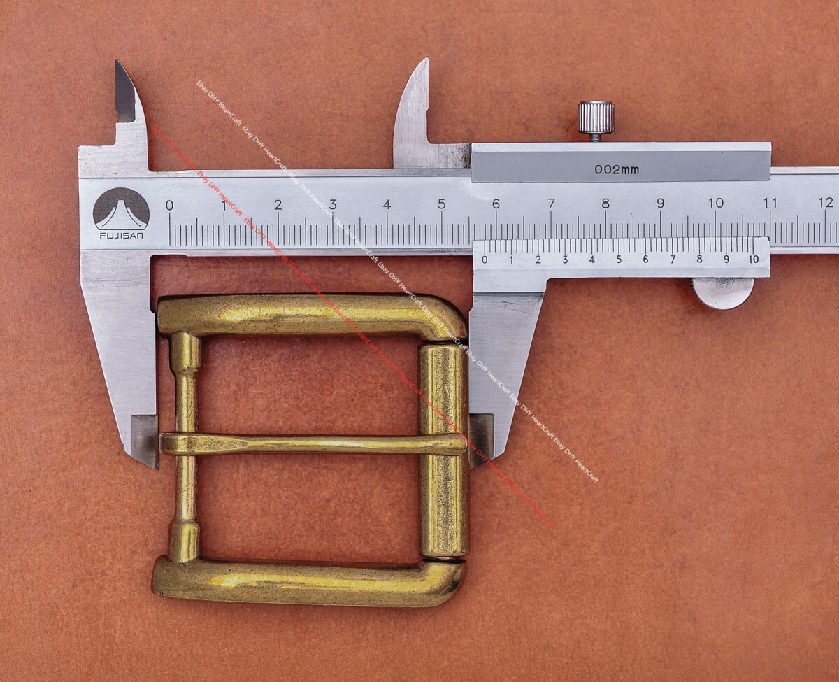 Men Brass Metal Heel Bar Roller End Bar Single Prong Pin Jeans Belt Buckle 40mm