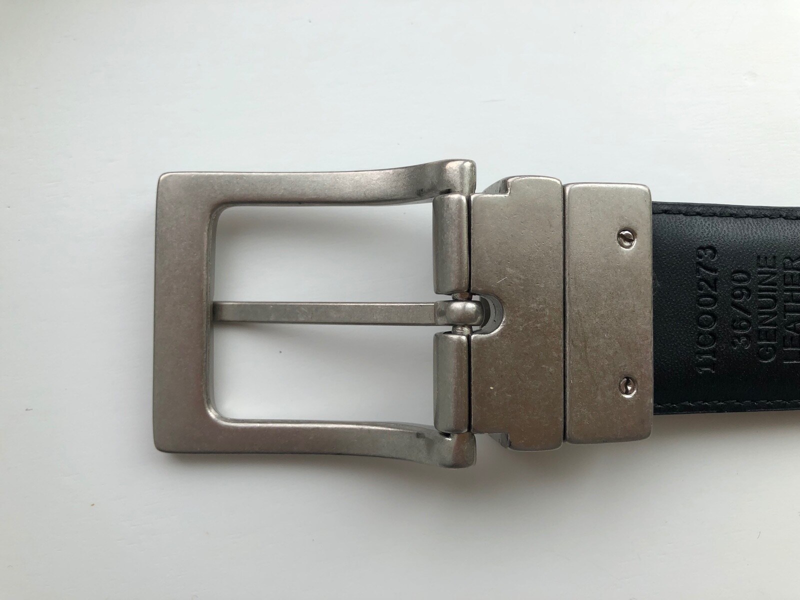 Columbia Mens 36/90 Reversible Leather Belt Brown Braid to Smooth Black Twist