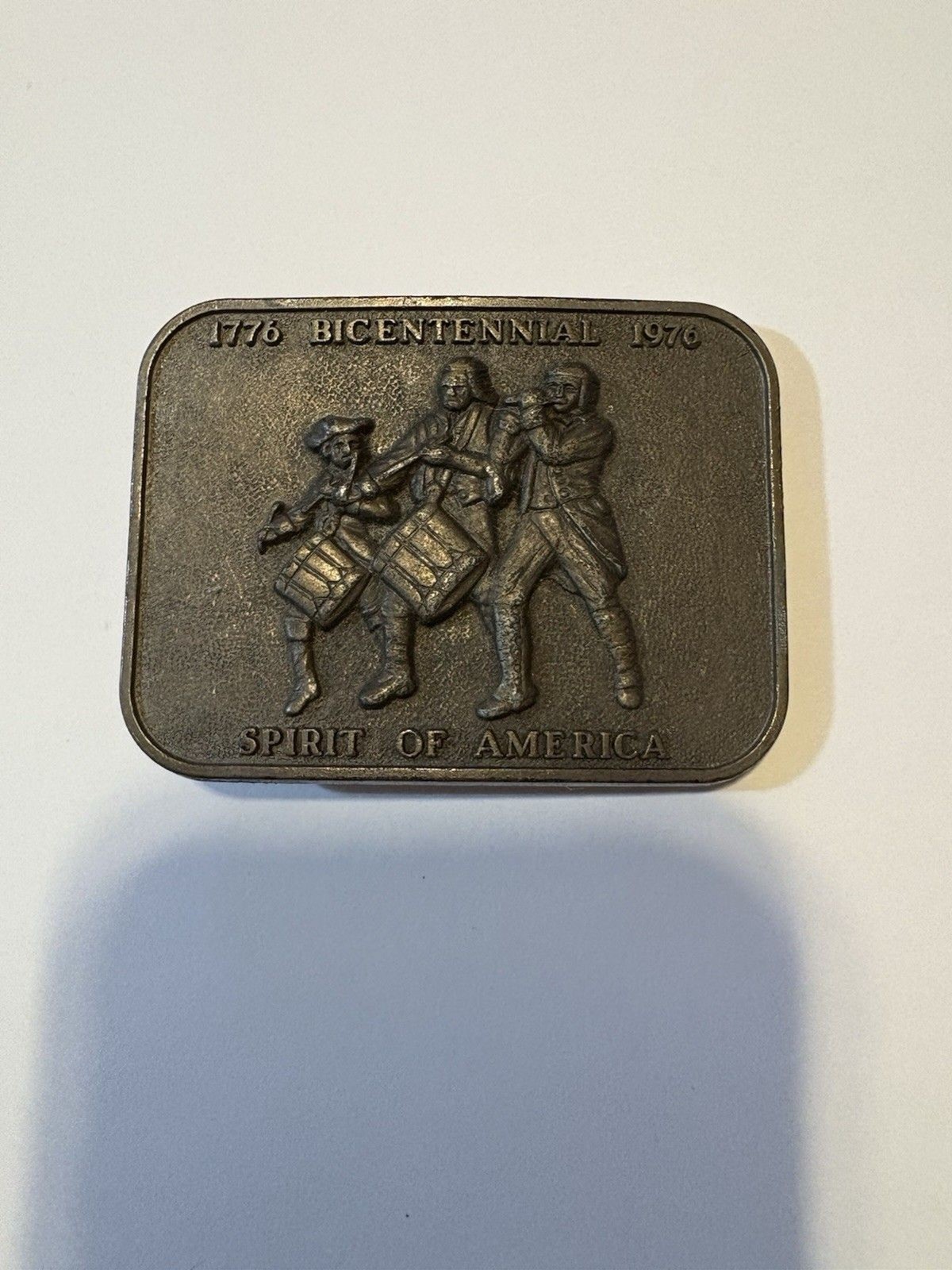 Vintage Spirit Of America 76 Bicentennial Belt Buckle 1776 1976 Brass