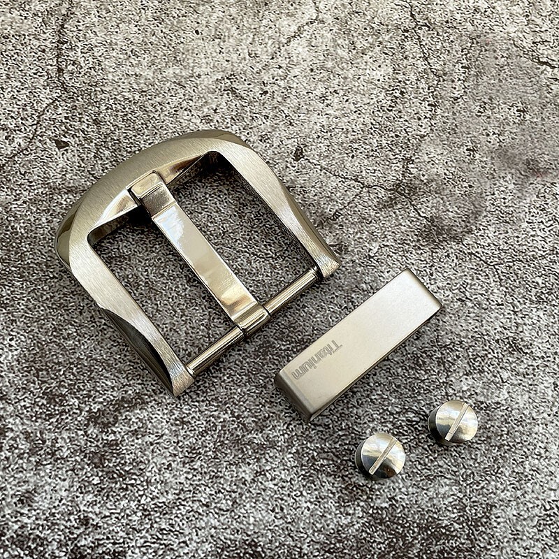 New Concise Pure Titanium Men&rsquo;s Belt Pin Buckle Waist Strap Head EDC Accessories