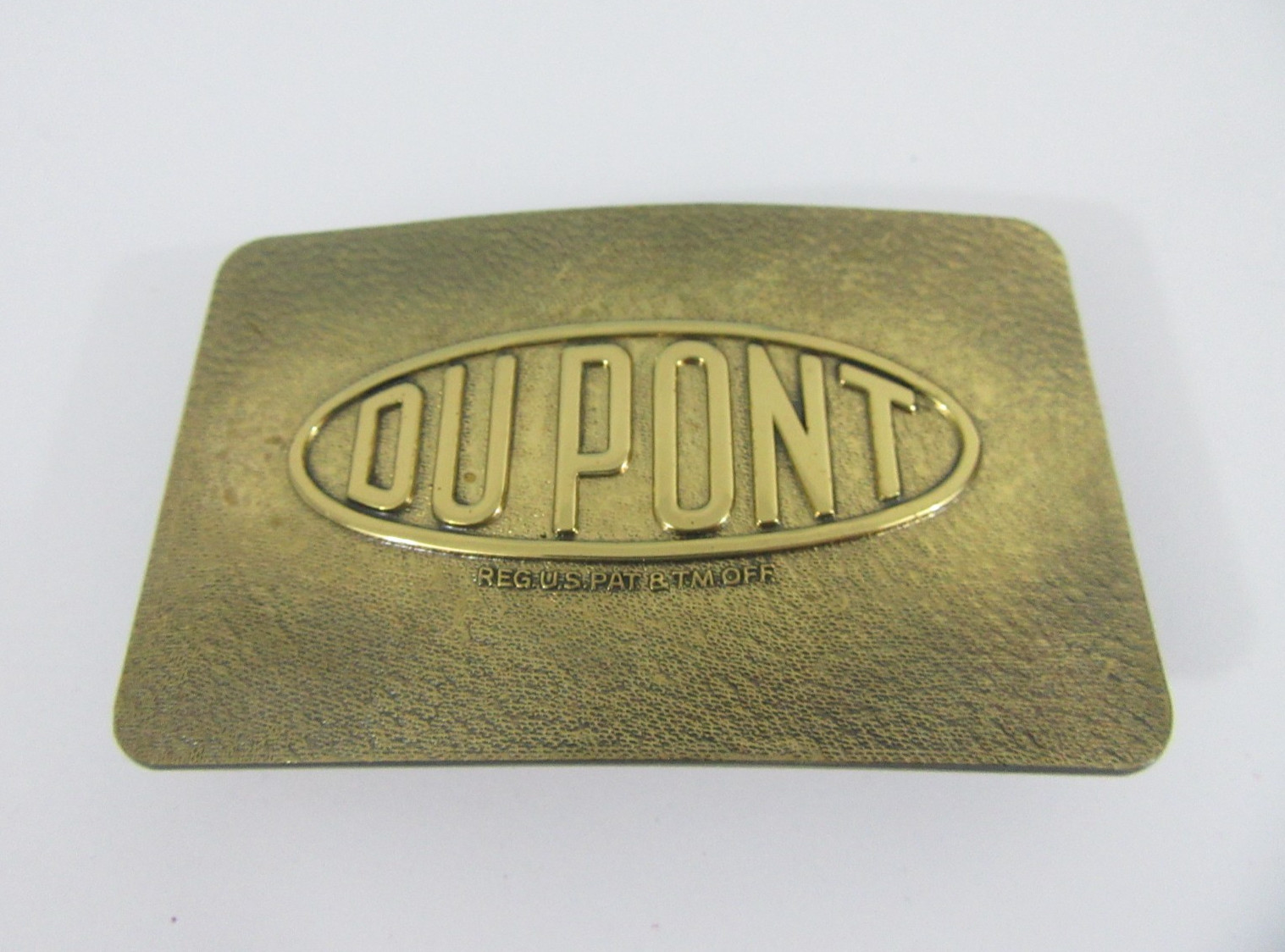 Vintage 1960&rsquo;s DuPont Solid Brass Metal Belt Buckle – Western Style