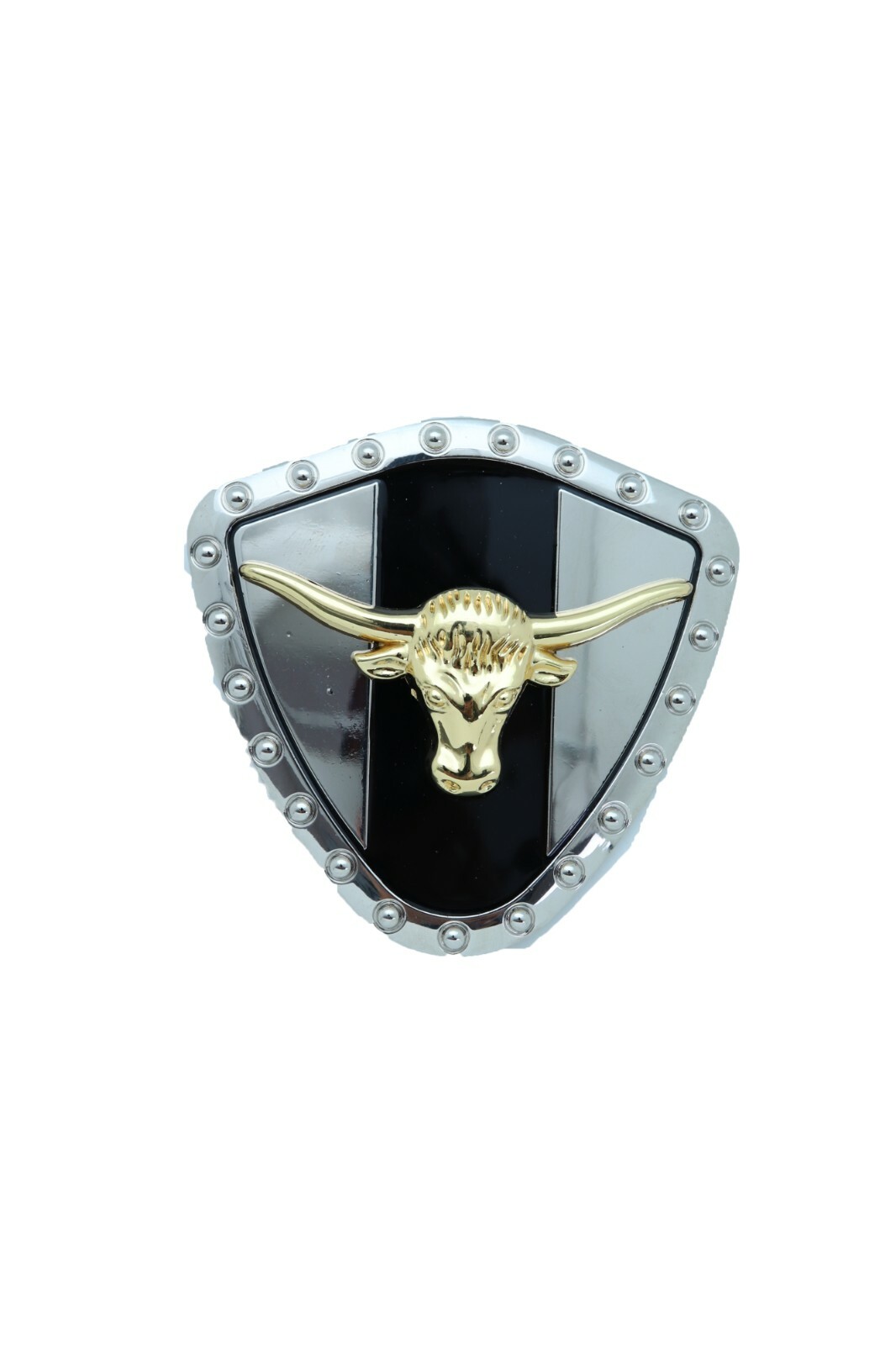 Men Silver Metal Western Belt Buckle Texas Lone Horn Cow Shiny Gold Color Bull