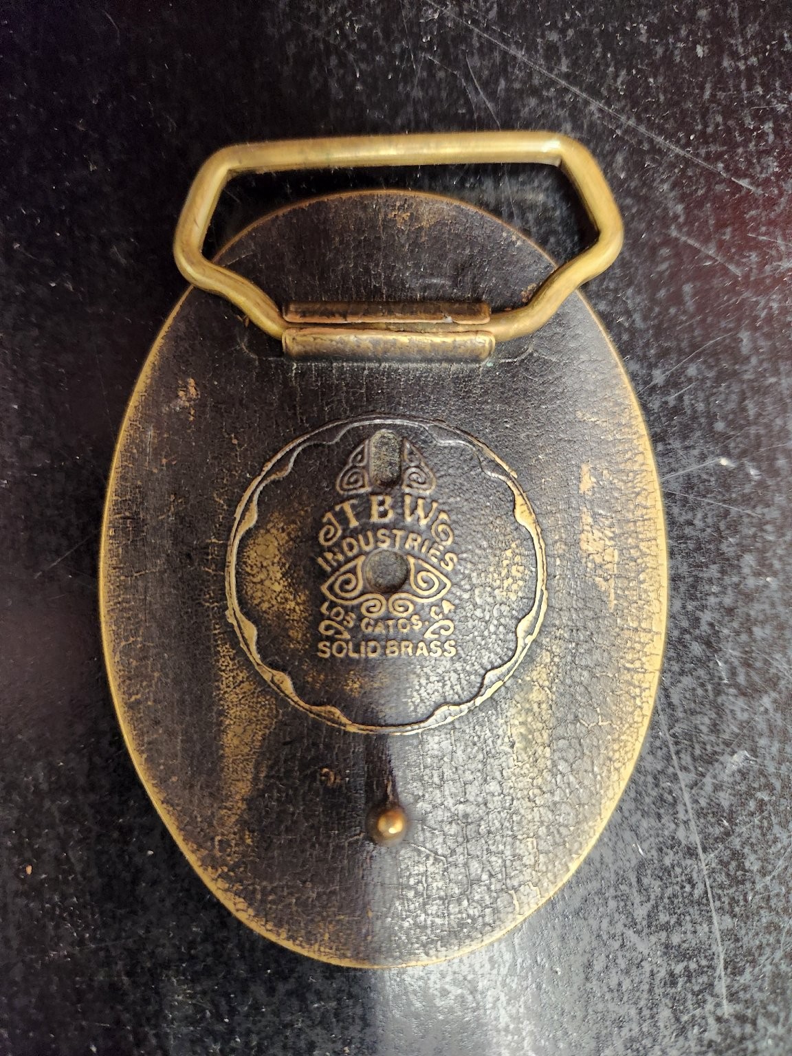 JTBW Industries Belt Buckle Antique Brass 3.5&Prime; Sheriff Star Solid Brass Enamel