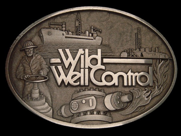 TB01172 *NOS* 2014 **WILD WELL CONTROL** OILFIELD SOLID BRONZE BELT BUCKLE