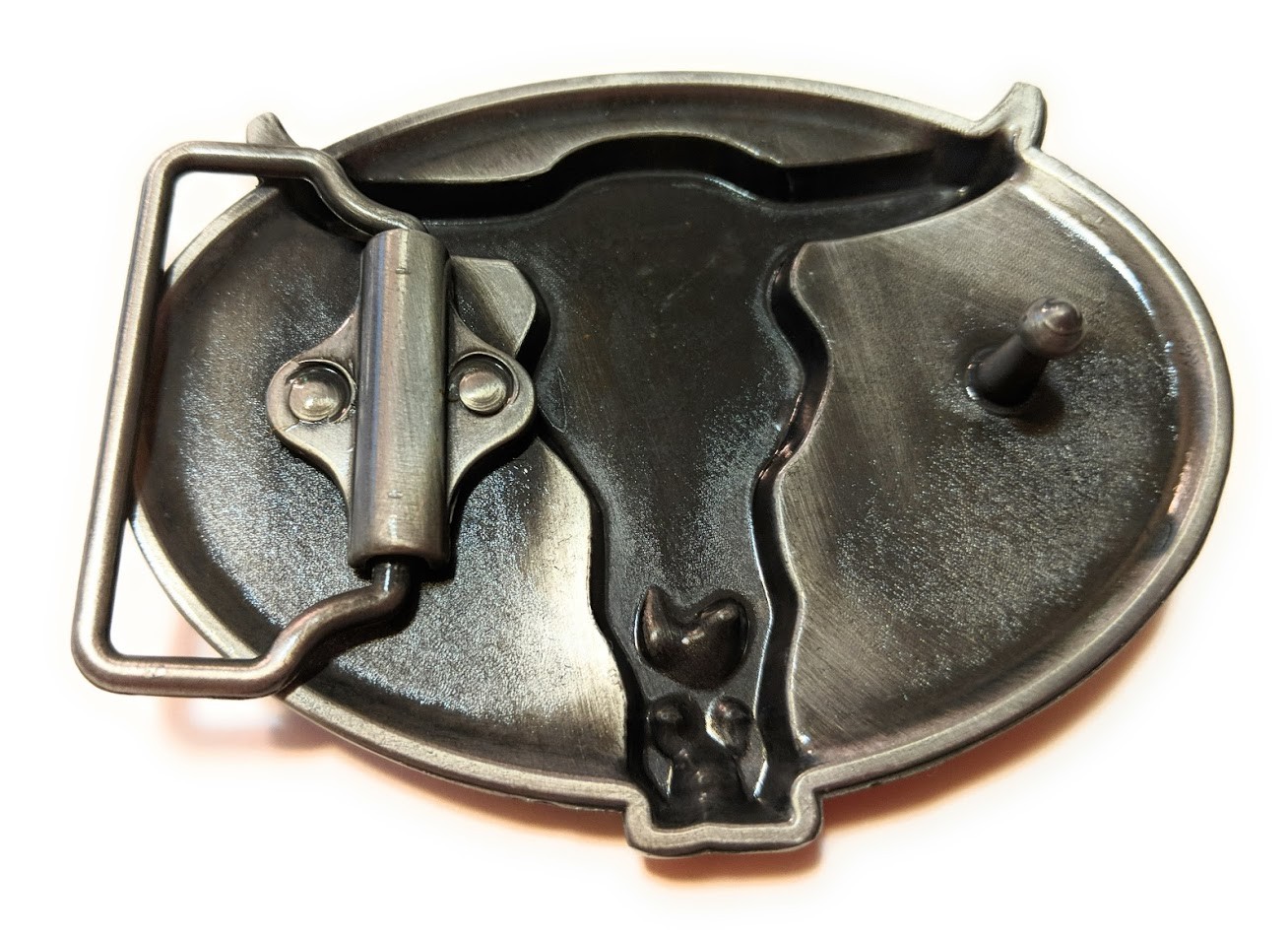 ✖ WESTERN Skull Cowboy Rodeo Style ✖ Belt Buckle Buck ✖ blue antique silver