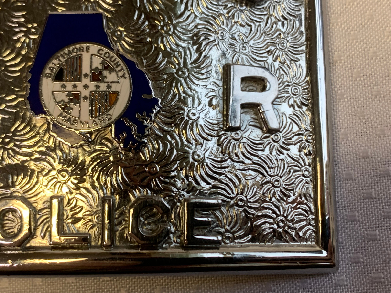 Balto Co Railroad Police Belt Buckle 1.75&Prime; Loop Maryland Railway Service
