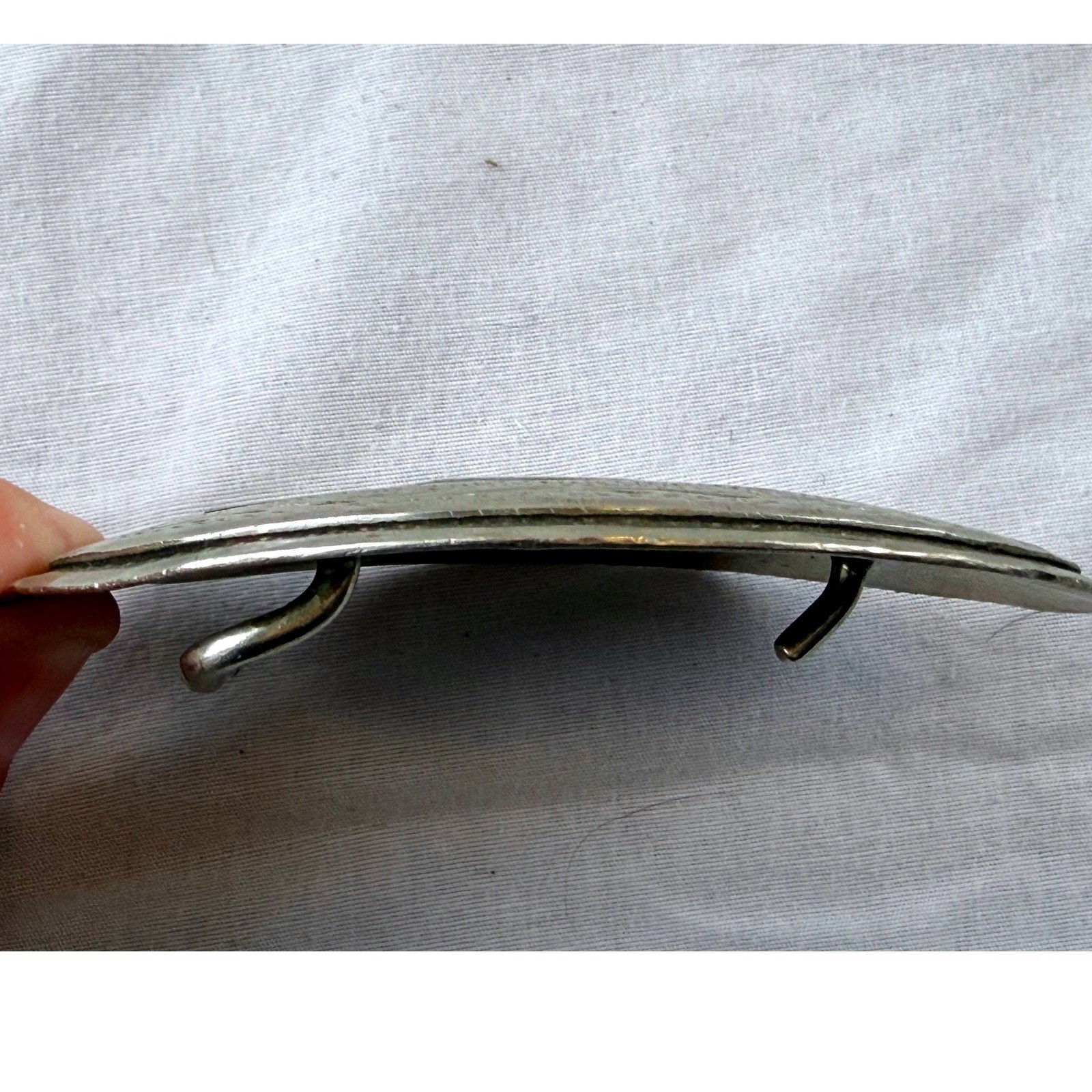 Vintage Howling Wolf Full Moon Western Belt Buckle Black Silver Engraved Cowboy