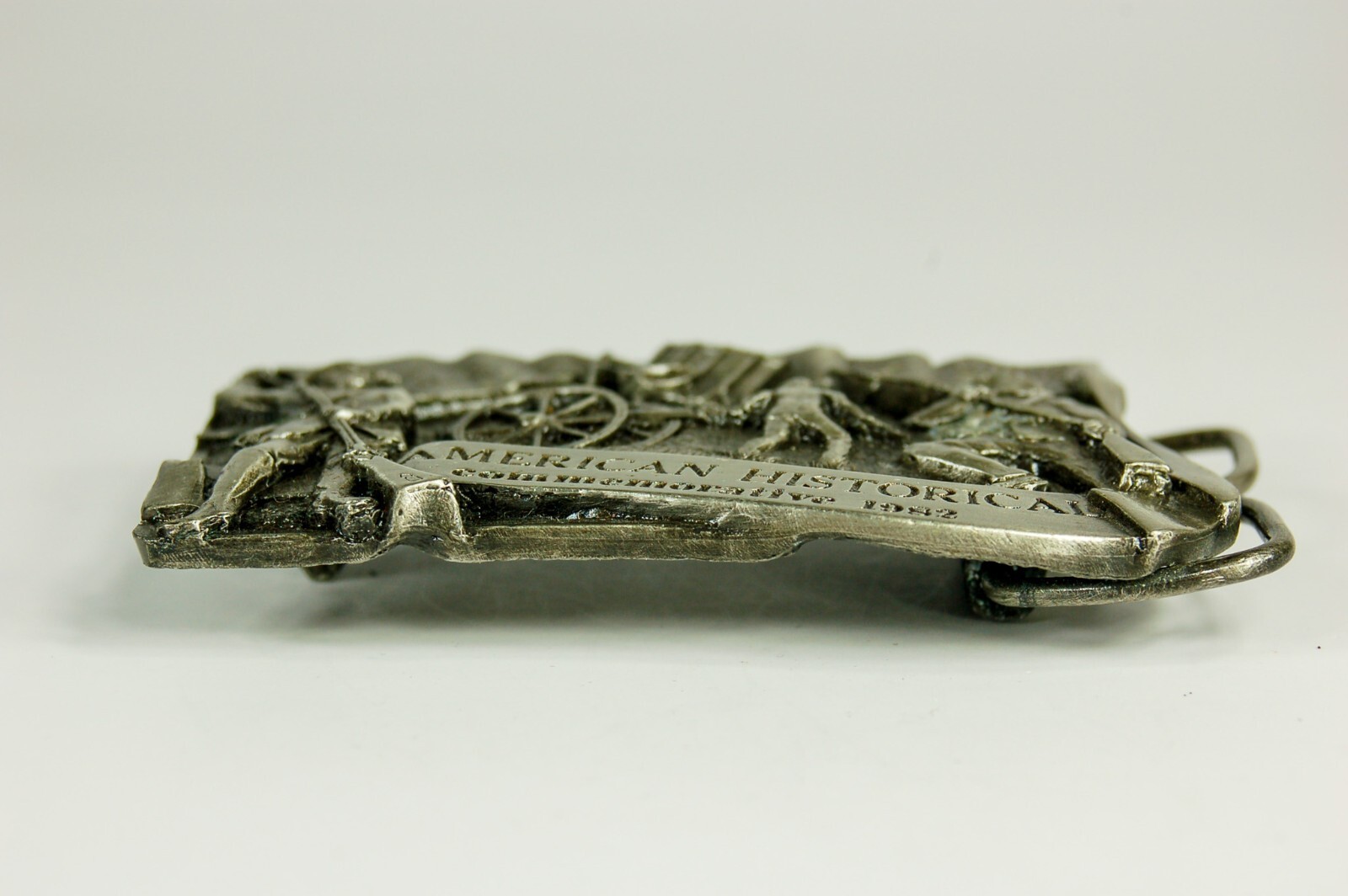 Civil War Commemorative belt buckle western pewter 1982 Siskiyou Buckle Co.