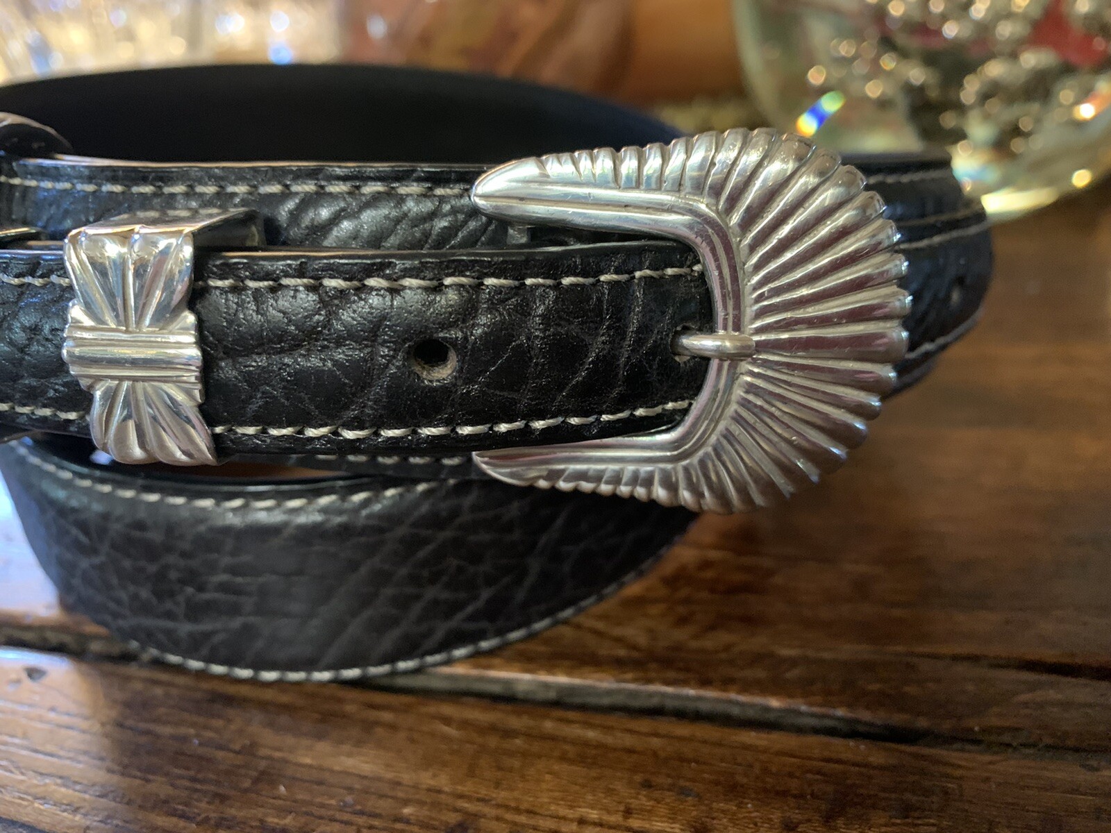 Carlos Ramos Navajo James Reid Style Sterling Silver Belt Buckle Set 35-39✅