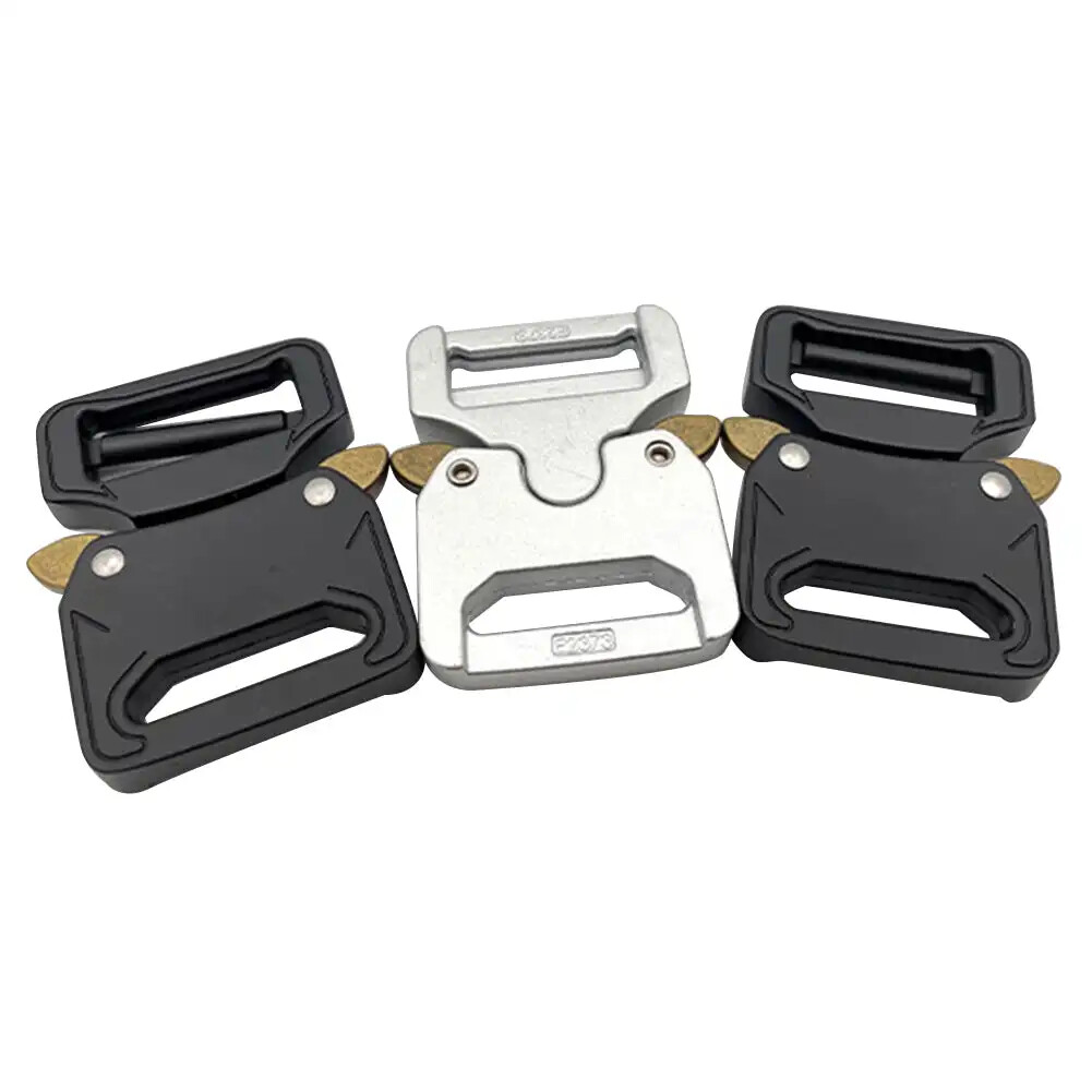 Quick Release Buckle Tactical Belt Buckle Set Zinc Metal Male Belt Silver Buckle
