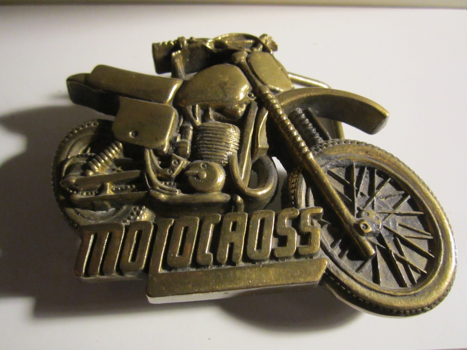 1979 MOTORCROSS MOTORCYCLE BELT BUCKLE SOLID BRASS VERY HEAVY – GW-26