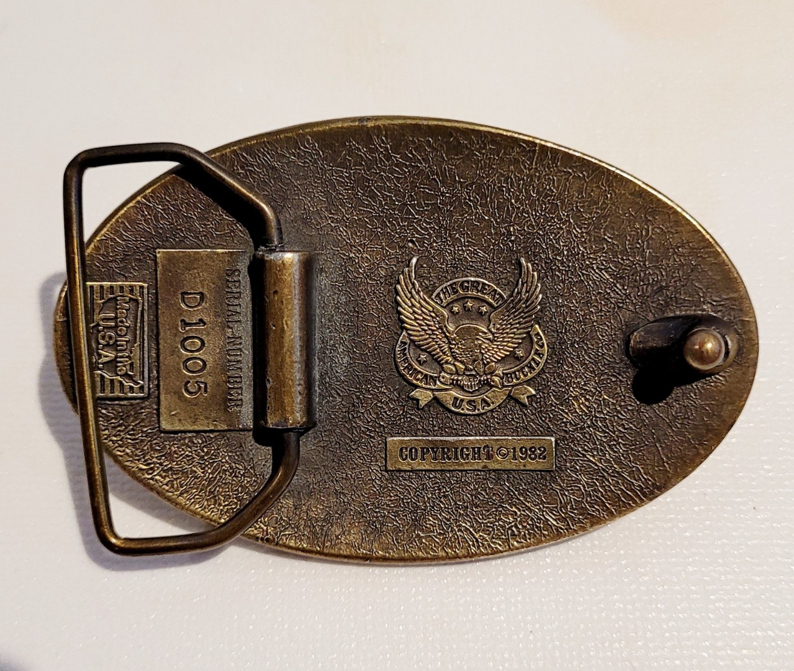 VTG « GRANDPA » BELT BUCKLE 1982-GREAT AMERICAN BUCKLE CO USA-SWIVEL IS 1 7/8&Prime;