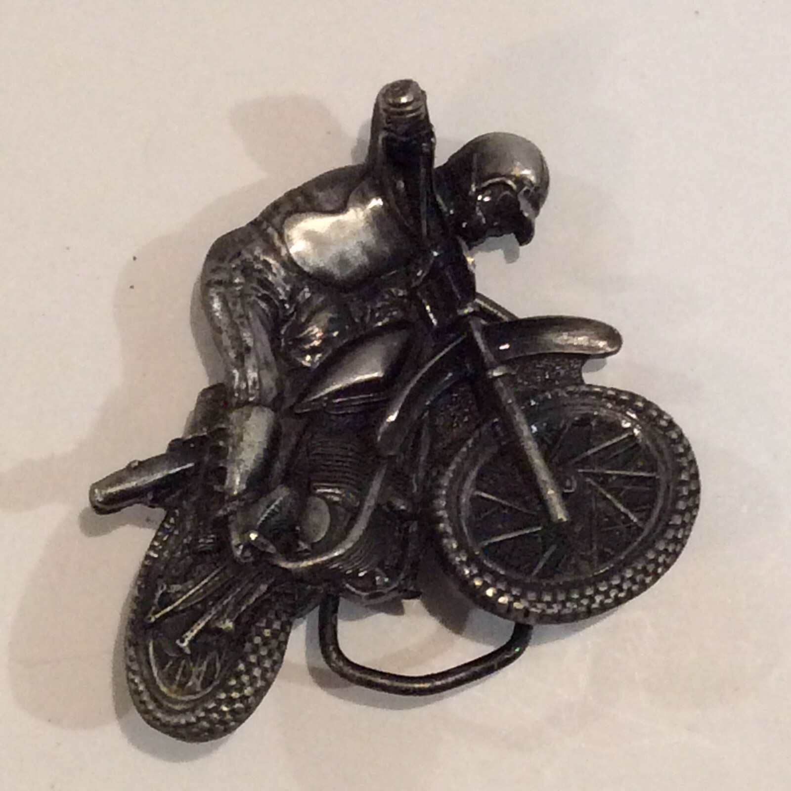 Vintage Belt Buckle Motorcycle Motorbike Cross Stunt Bike Edgy Hipster