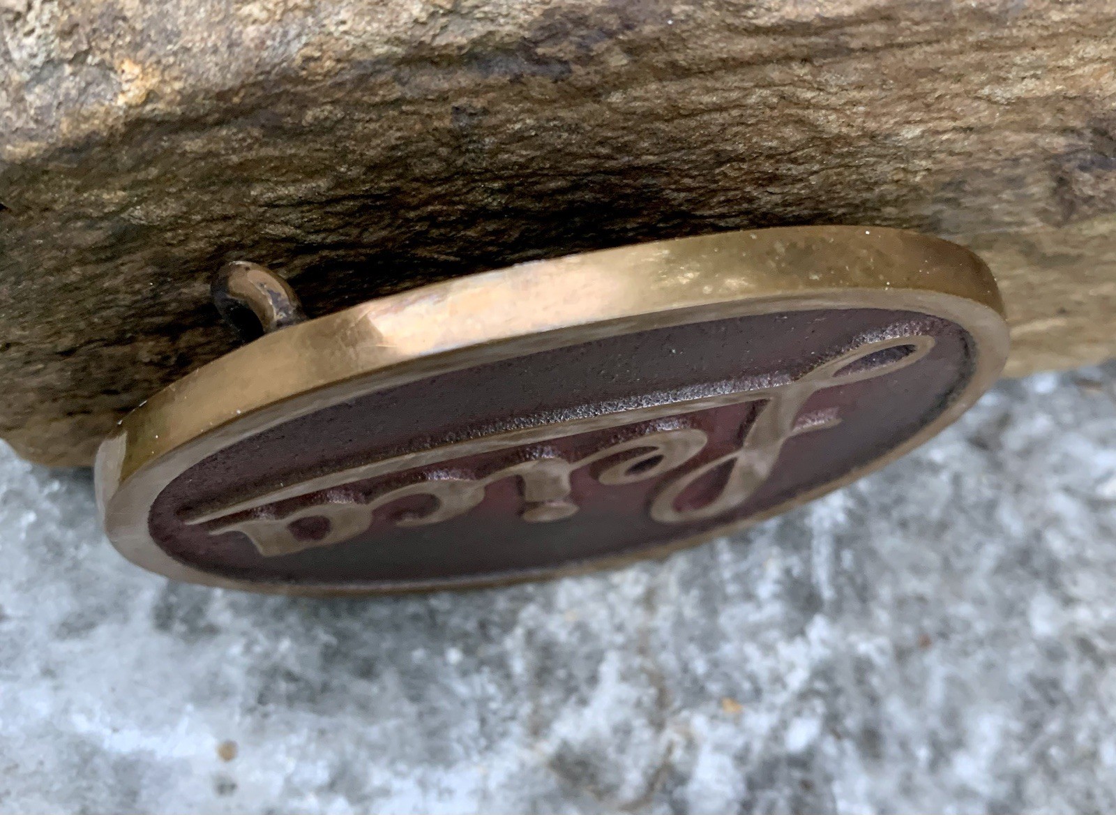 Vntg Leica Camera Belt Buckle Solid Brass 3×2 1/8” Leica Camera