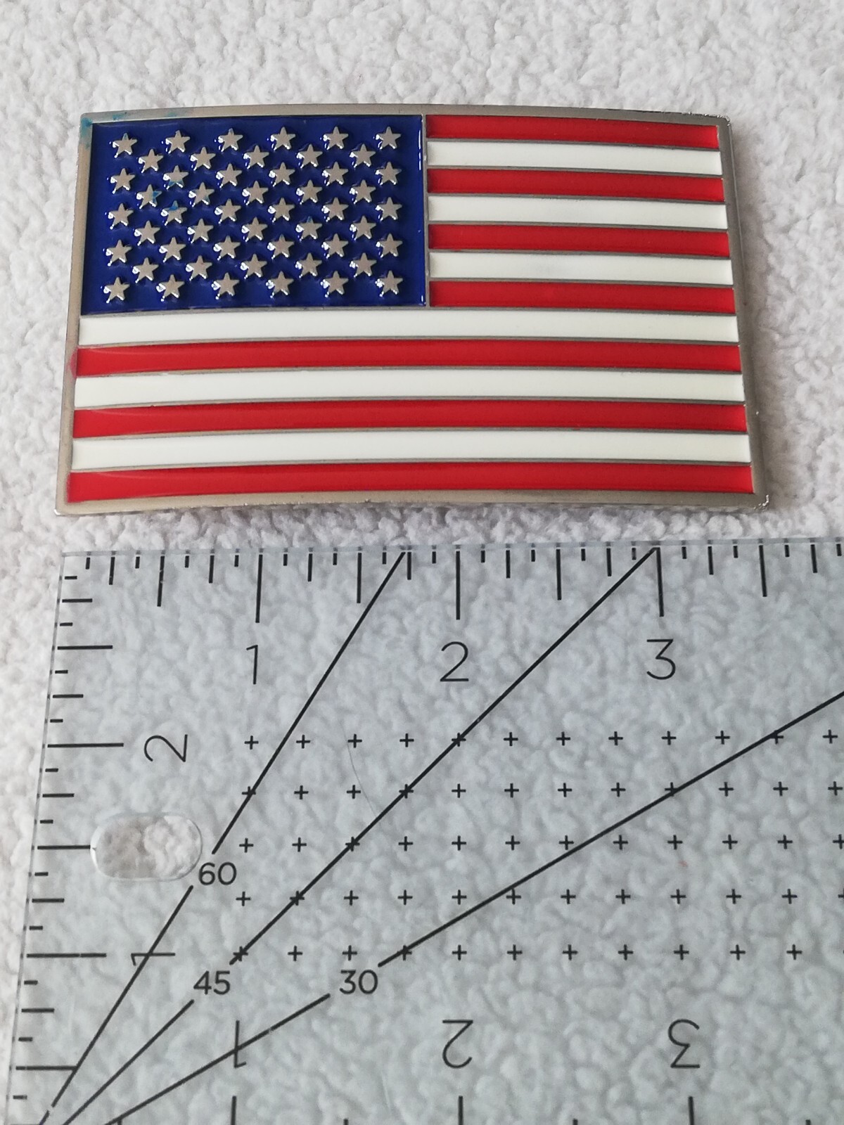 Patriotic American USA Flag Silver Red Metal Belt Buckle Unisex New.