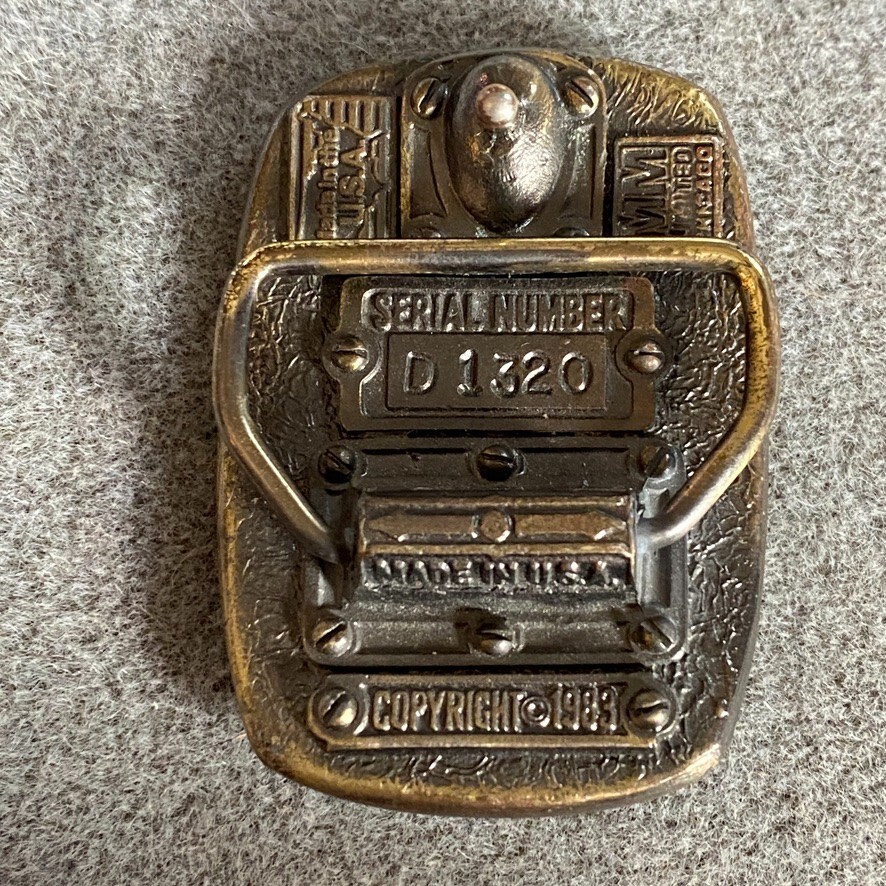 Steam Locomotive 17 Belt Buckle 2 x 1 1/2 Brass and Enamel Finish MM Limited
