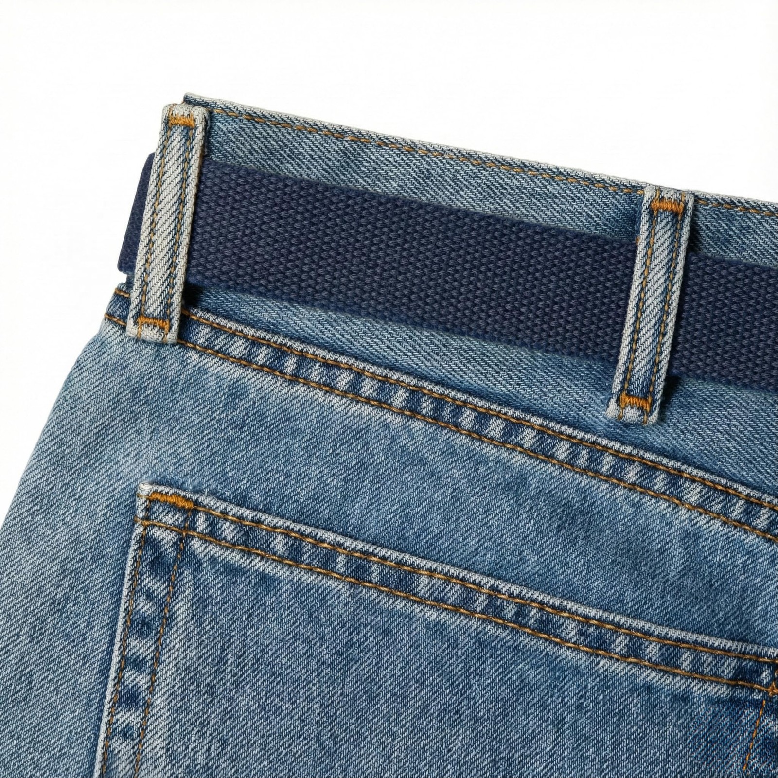 Canvas Web Belt Military Style with Antique Brass Buckle 54&Prime; One Size, Navy