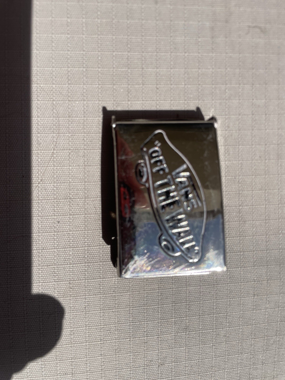 VANS Off The Wall Silver Metal Interchangeable Belt Buckle Skateboarding