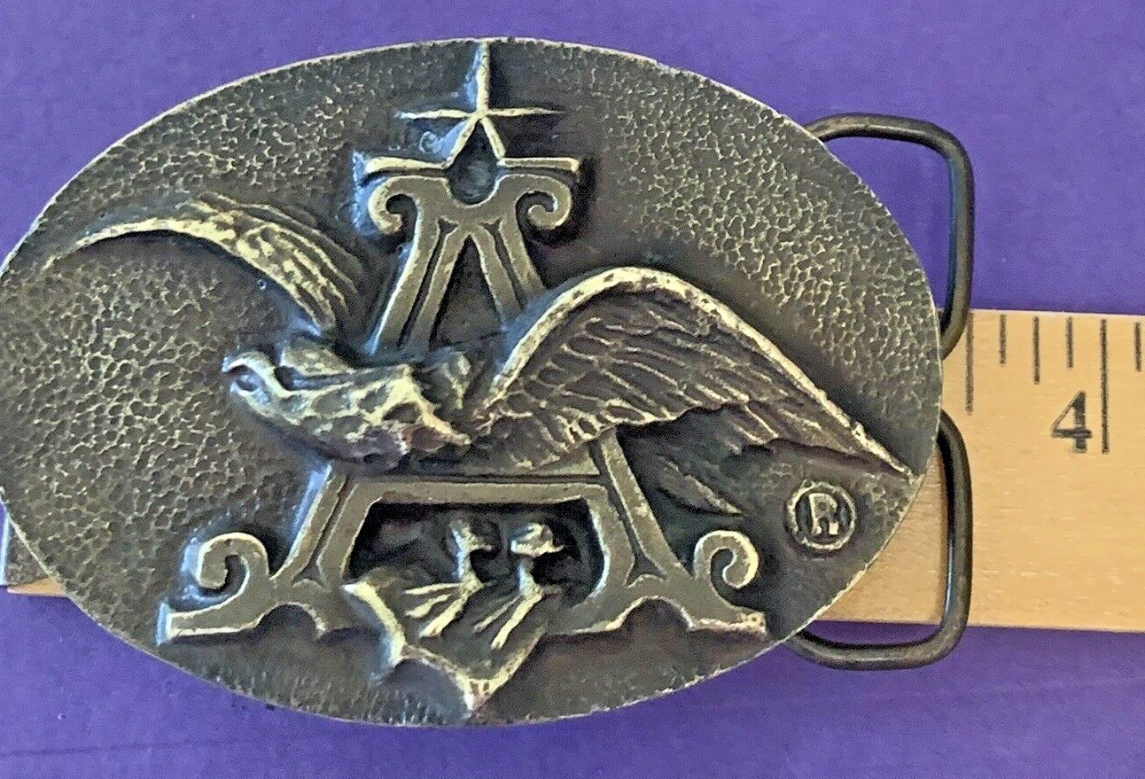 ANHEUSER BUSCH BELT BUCKLE EAGLE/LETTER &lsquo;A » LOGO American Beer Advertising 3.5&Prime;