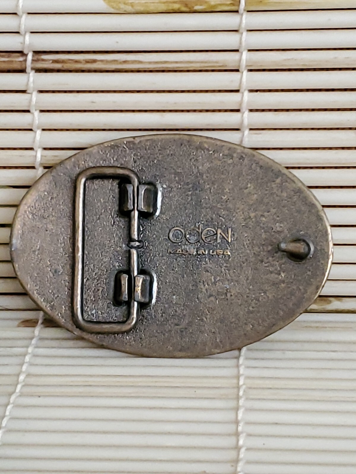 Vintage LARRY Belt Buckle By Oden – Made In USA – 2-3/4”x 2”