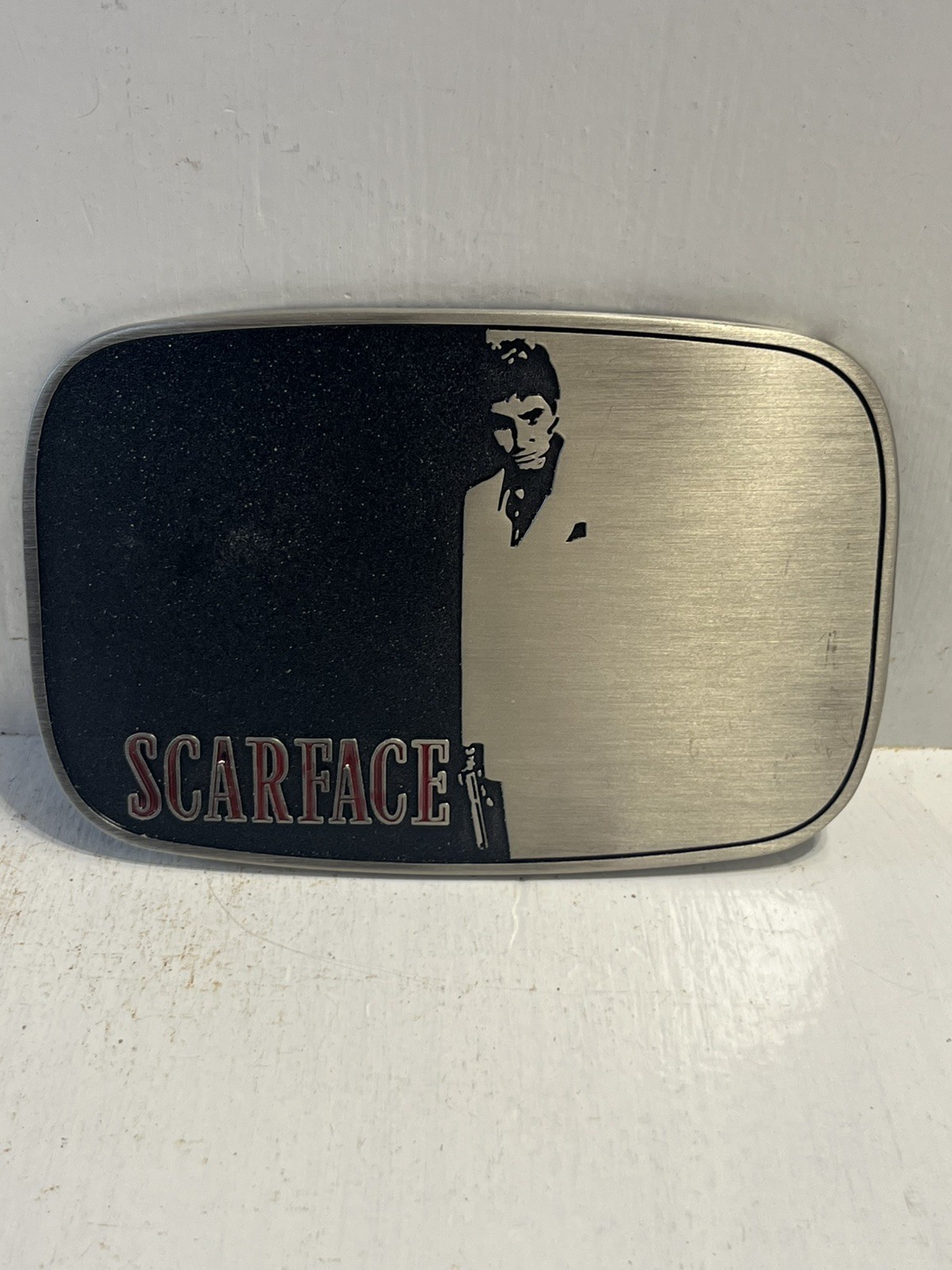 – Belt Buckle Free Shipping Scarface Large Classic Movie Themed With Pistol Gun