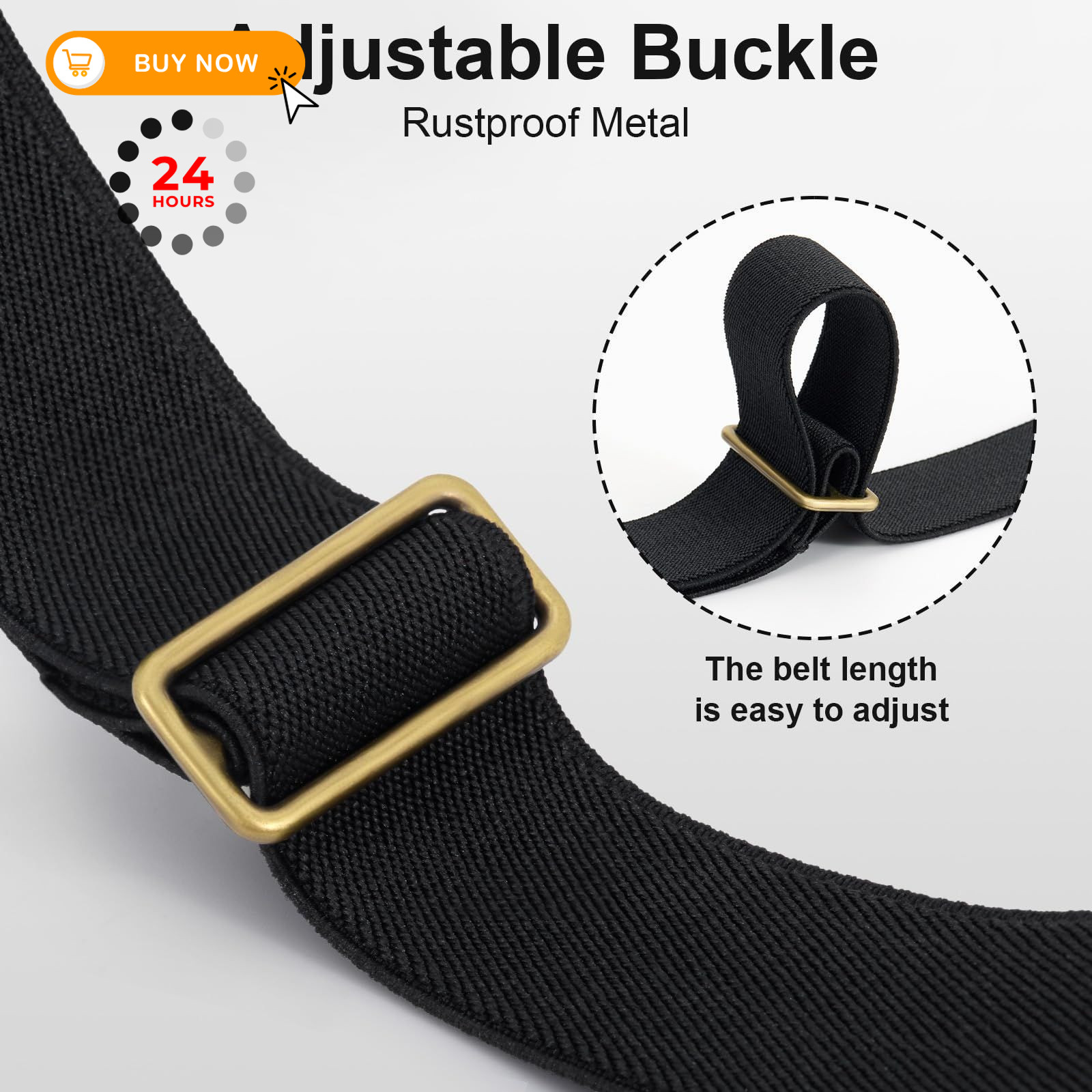 WHIPPY 2 Pack Buckle Free Comfortable Large Size: 32&Prime;-48&Prime;, A-black/Coffee