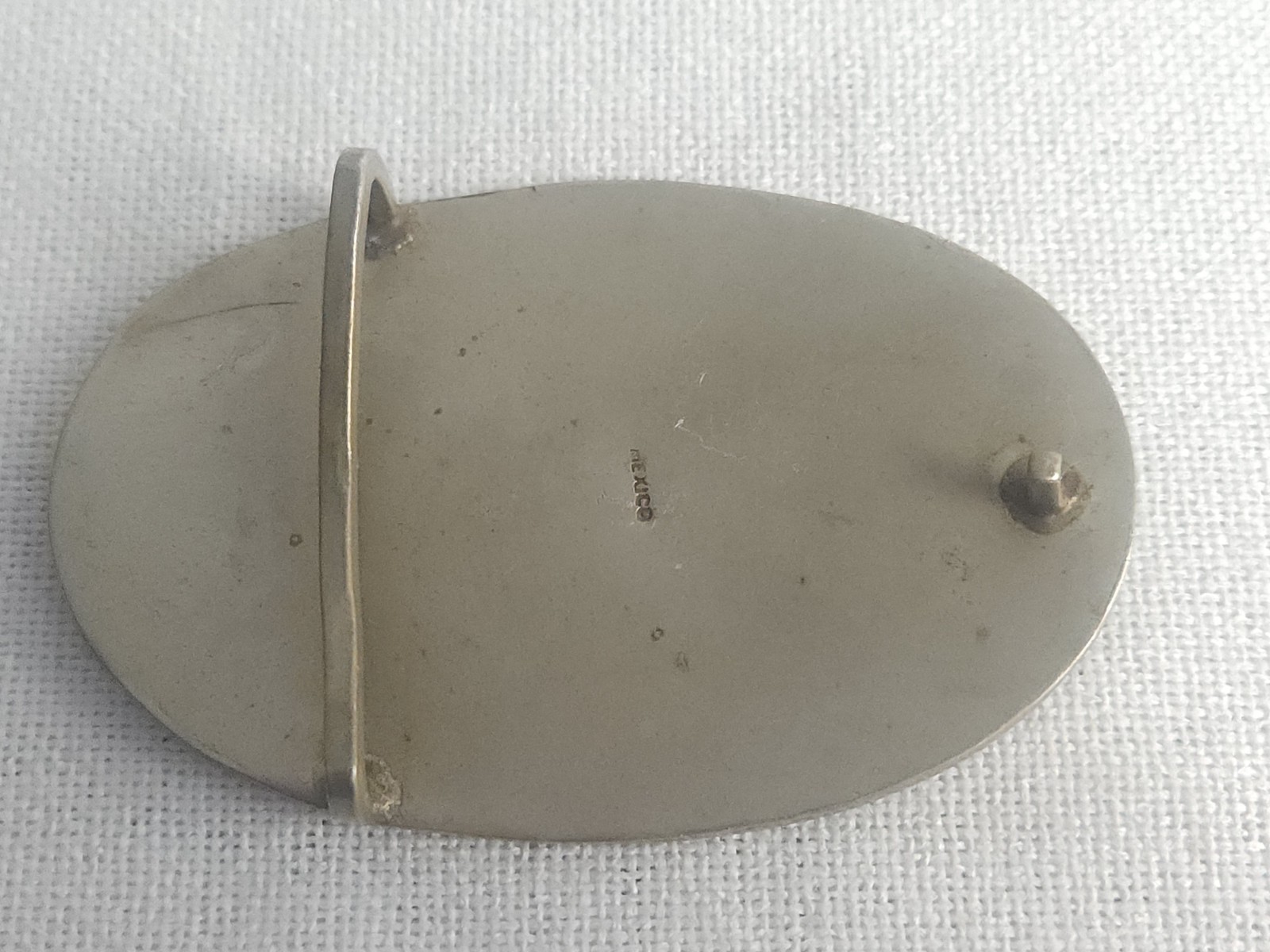VTG Belt Buckle Mexican Abalone Inlay Silver Marijuana Leaf 420 Weed Cannabis
