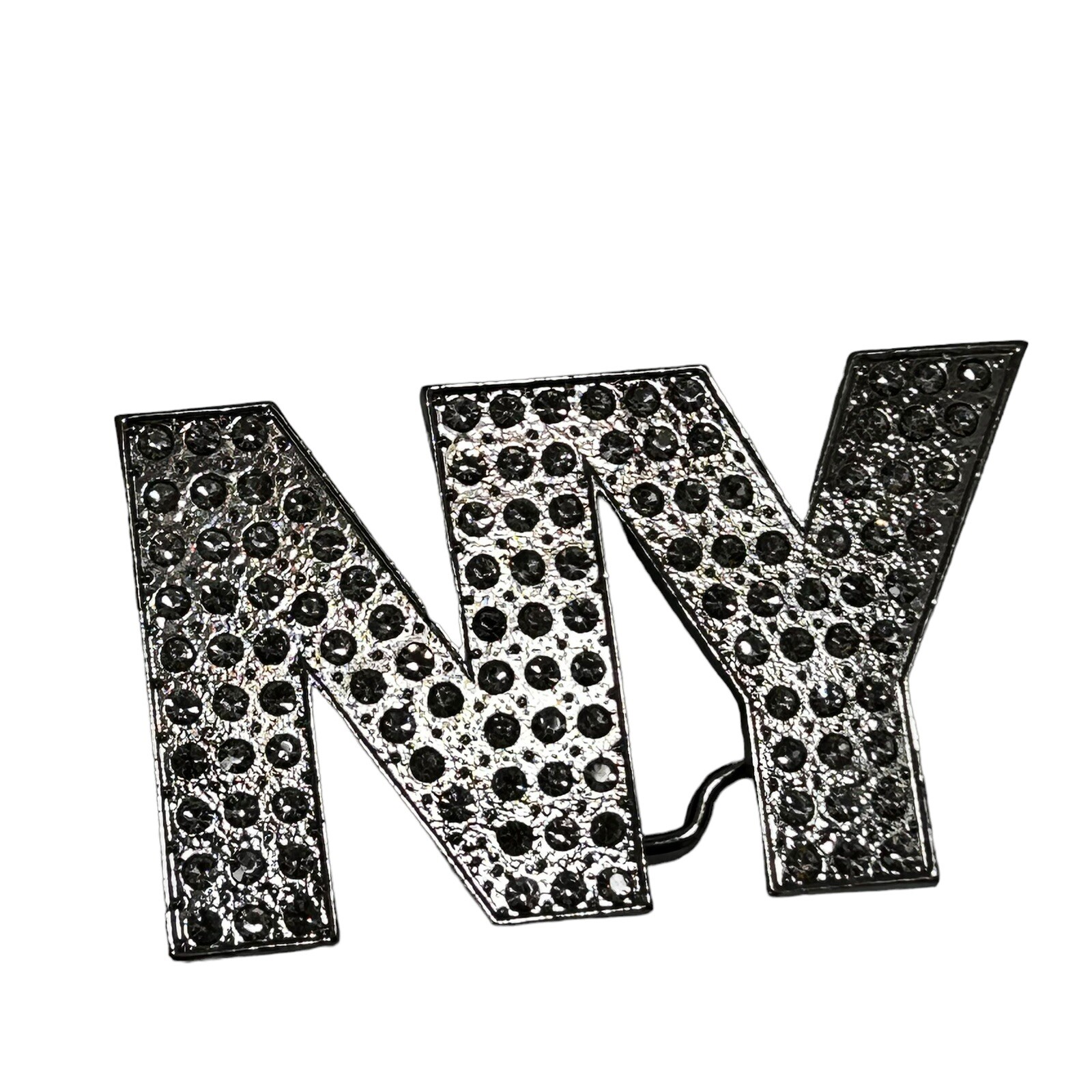 Y2K New York Bedazzled Rhinestone Crystal Belt Buckle Streetwear