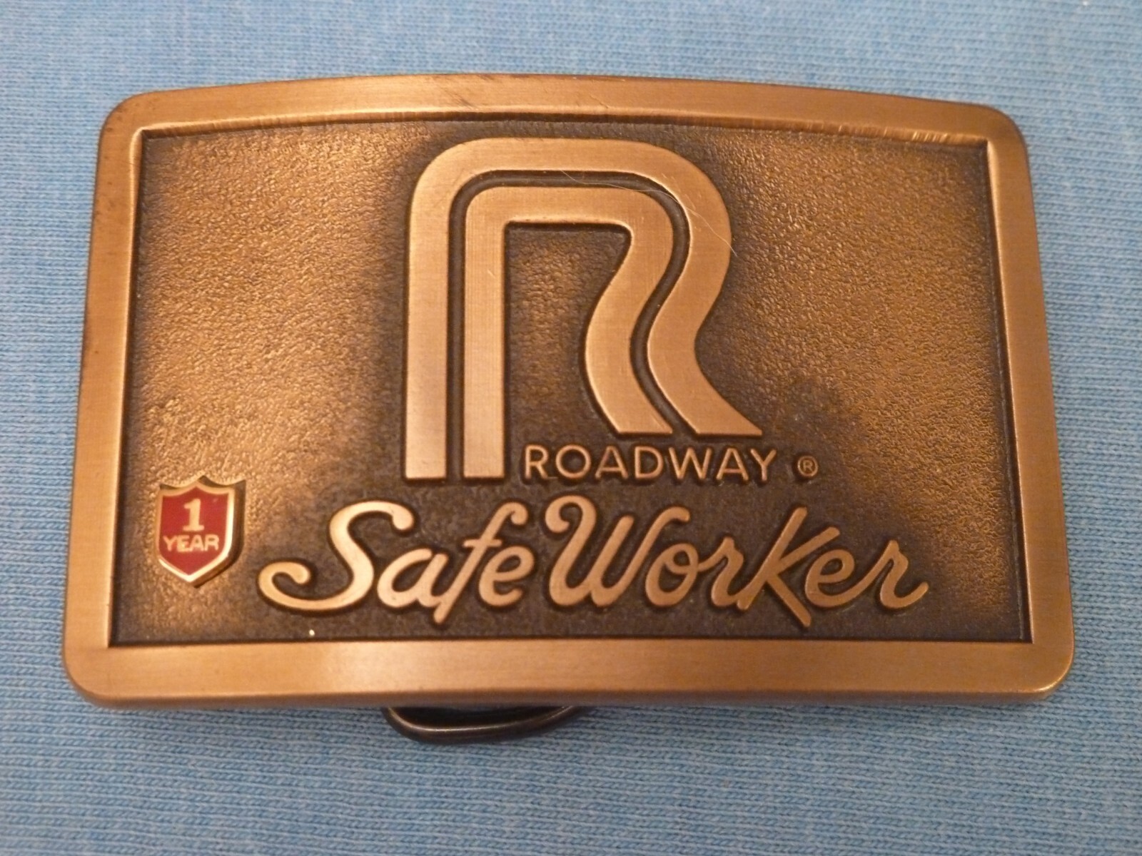 ROADWAY TRANSPORT 1 YEARS SAFETY AWARD BELT BUCKLE ATA PATCH SAFE DRIVER