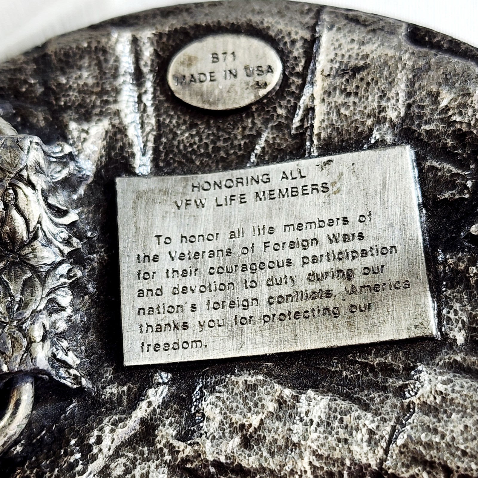 1987 Siskiyou Veterans of Foreign Wars of the US Life Member Belt Buckle #871