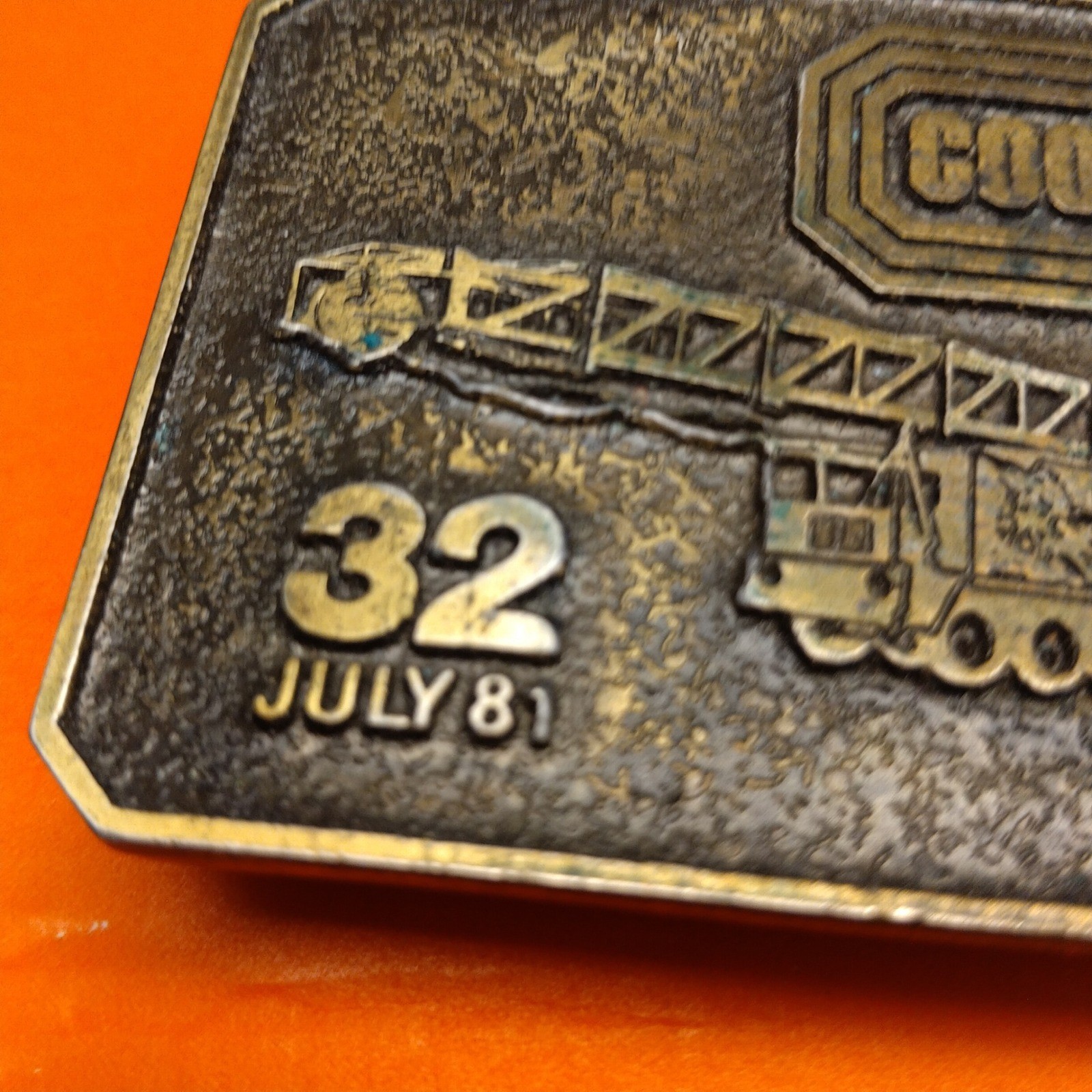 Vintage 1981 Cooper Industries Mobile Crane Belt Buckle July 81 Industrial Rig