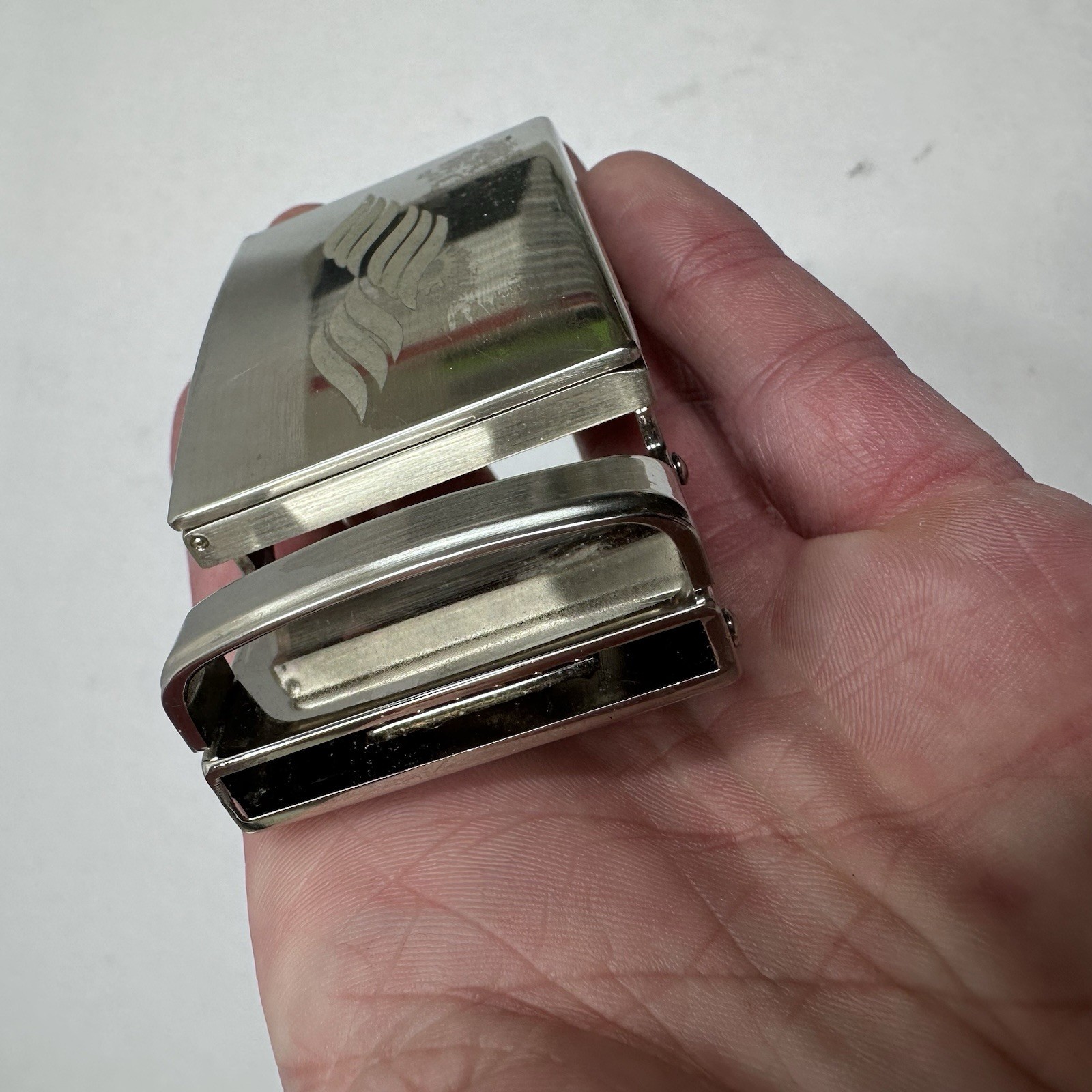 Nexbelt Belt Buckle Silver GRAY Waved Buckle only Ratchet System