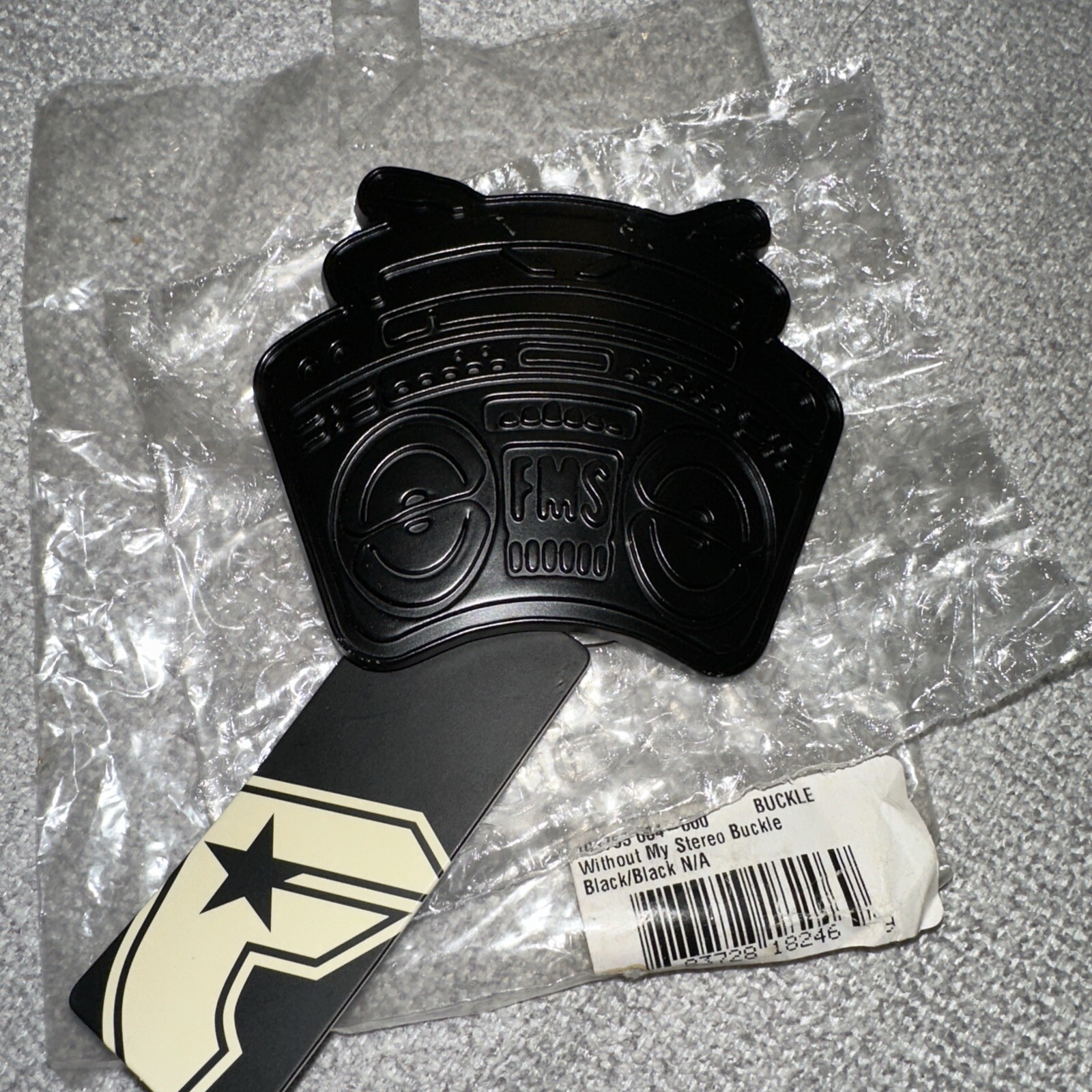 NWT Famous Stars And Straps Without My Stereo Buckle Matte Black Travis Barker