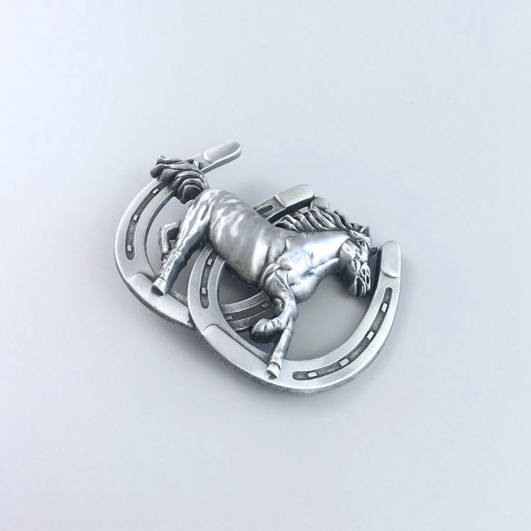 Vintage Style Horse Horseshoe Western Belt Buckle Boucle de ceinture