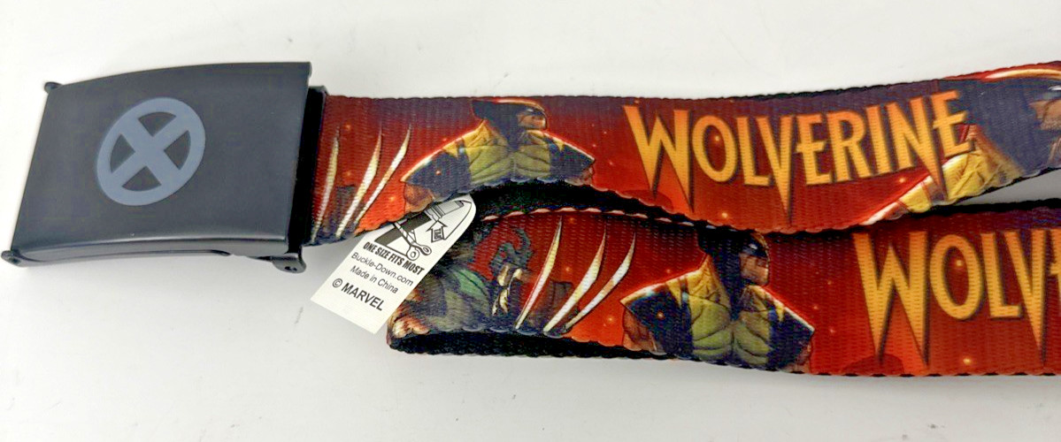 Buckle Down Marvel X Men Wolverine Web Belt Cut-to-Fit Black Metal Buckle
