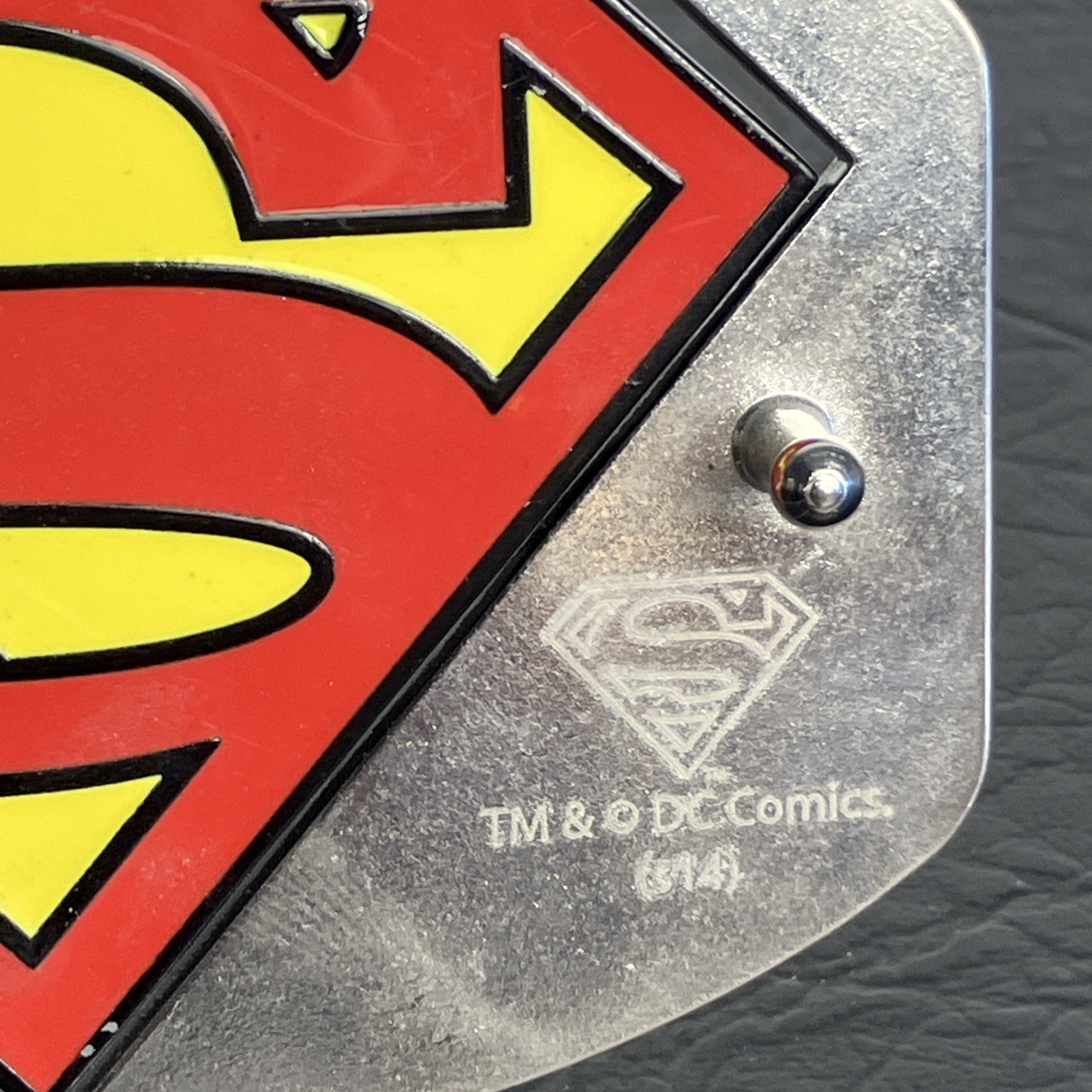 Superman Bizarro Reversible Spin Flip Belt Buckle DC Comics Diamond Plate Metal