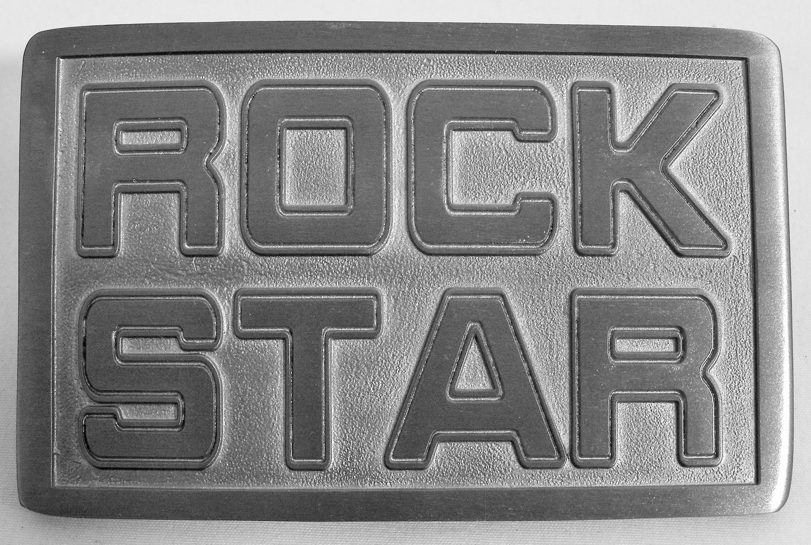 BELT BUCKLES Rock Star Antiqued Silver Gray Rectangle Music NWOT!