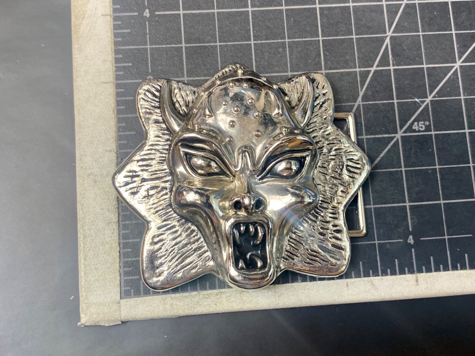 Cutout Silver Color Monster Head A138 Classico Italia Belt Buckle