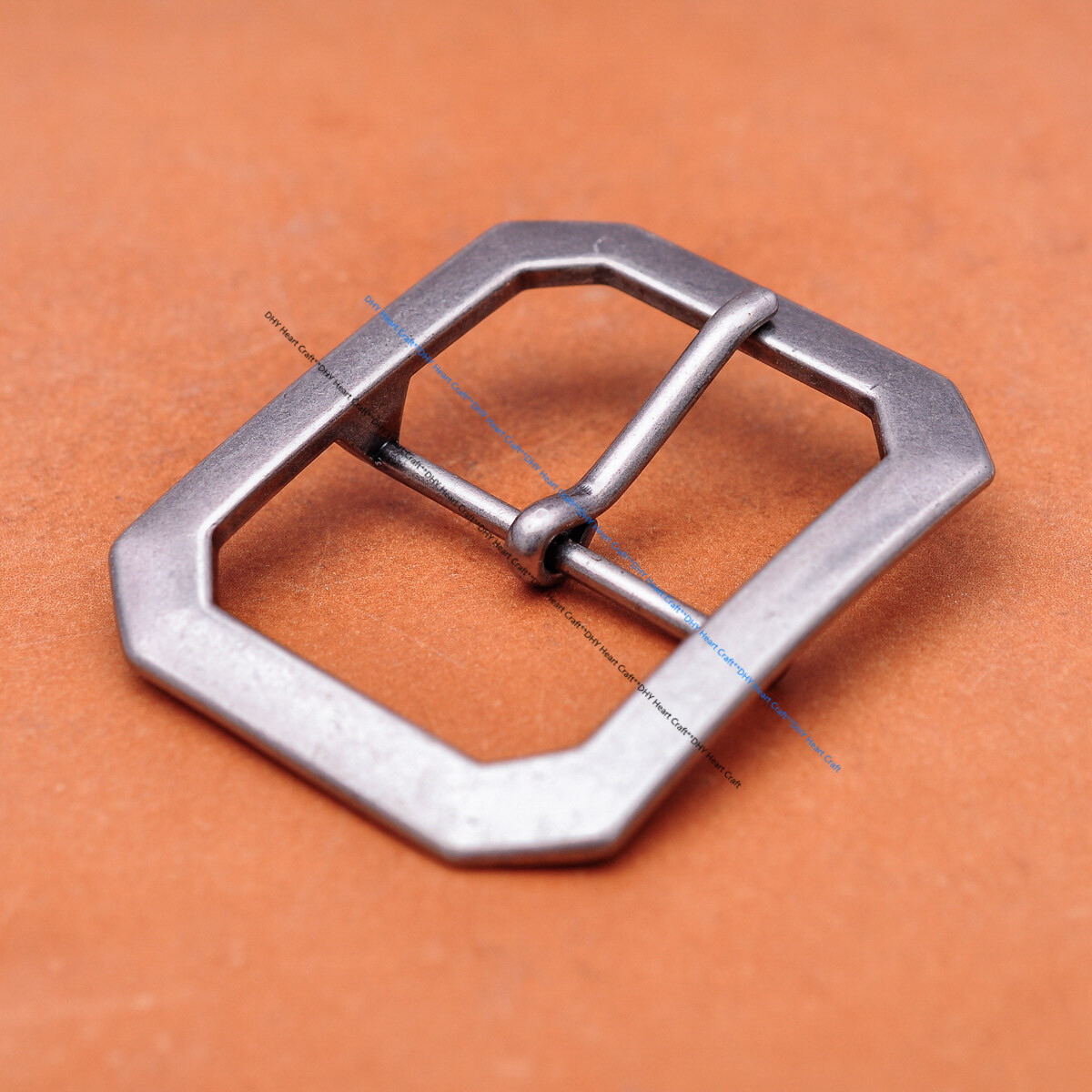 Men Rectangle Heavy Duty Strong Silver Center Bar Pin Belt Buckle Fit 40mm Strap