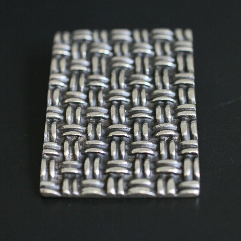 Textured Belt Buckle in Antique Silver with Raised Braid Pattern