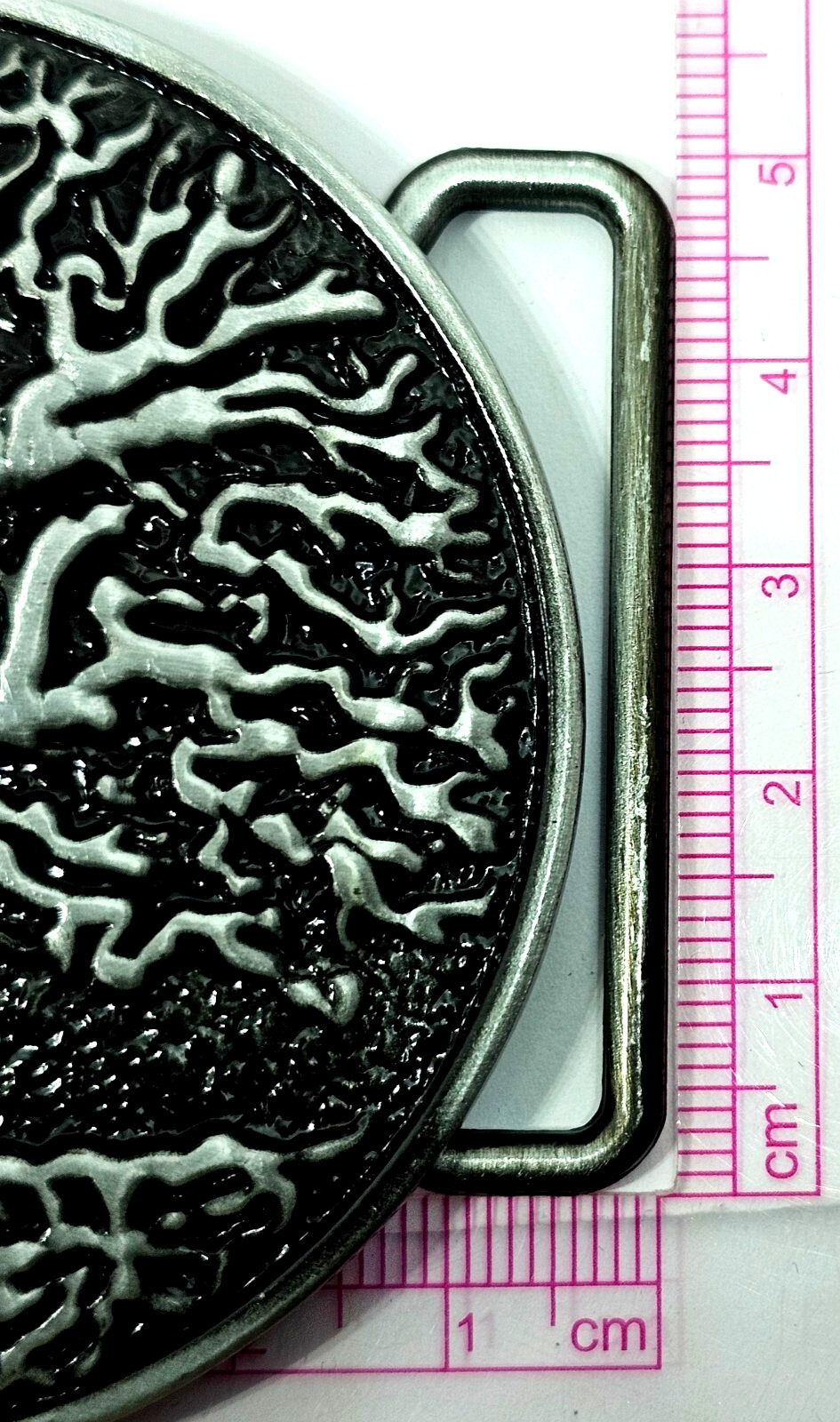 Belt Buckle Tree of Life World Tree 70mm Round Pewter 45mm Belt Yggdrasil Buckle